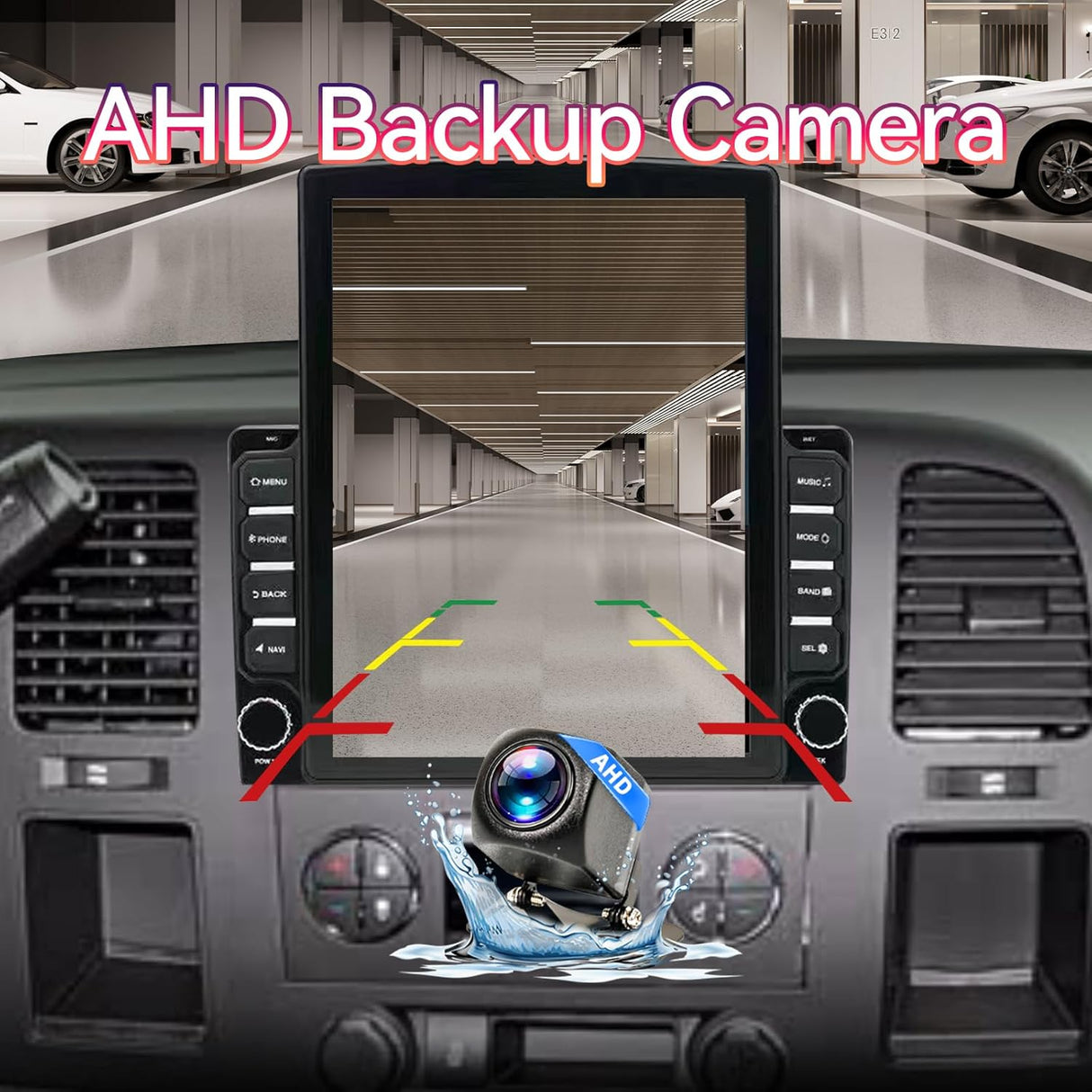 Android 13 Car Stereo for Chevy Silverado 2007-2013/GMC Sierra Yukon/Tahoe/Equinox, Wireless CarPlay & Android Auto, GPS, WiFi, Bluetooth, Rear Camera, 4+64GB