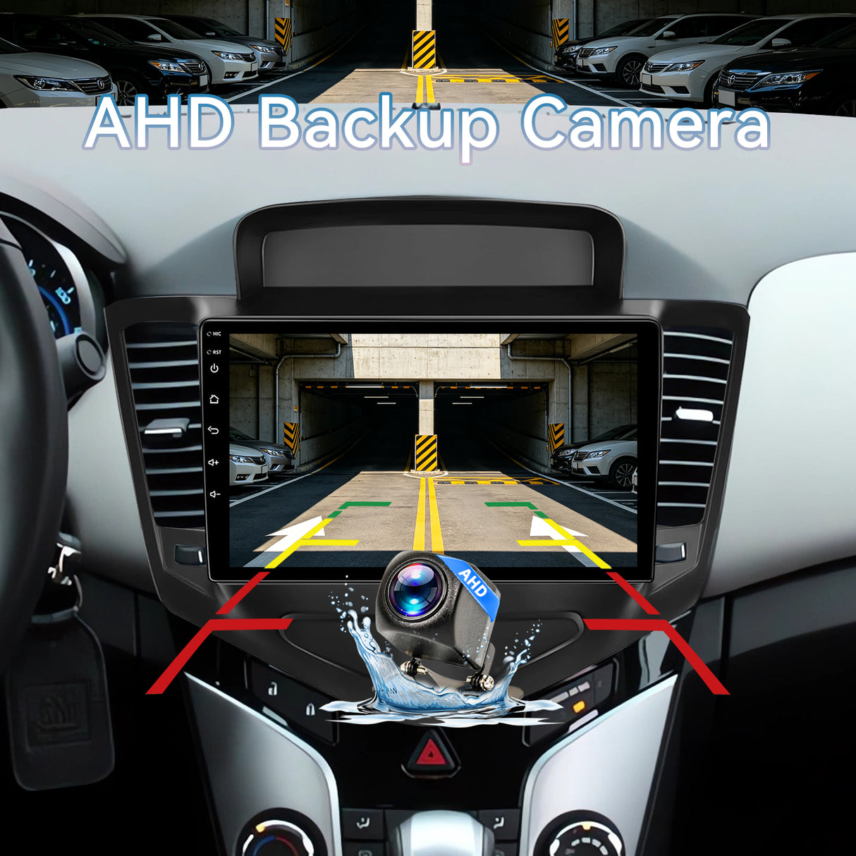 Android 13 Car Radio for Chevy Cruze 2009-2015 Wireless Carplay Android Auto Mirror Link 9" Touch Screen Car Radio with GPS, BT, FM/RDS, EQ, DSP, WiFi, SWC, Backup Camera