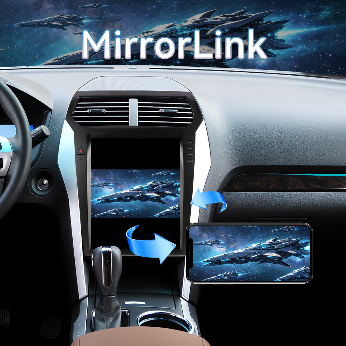 Car Stereo for 2011-2019 Ford Explorer with Wireless CarPlay/Android Auto/