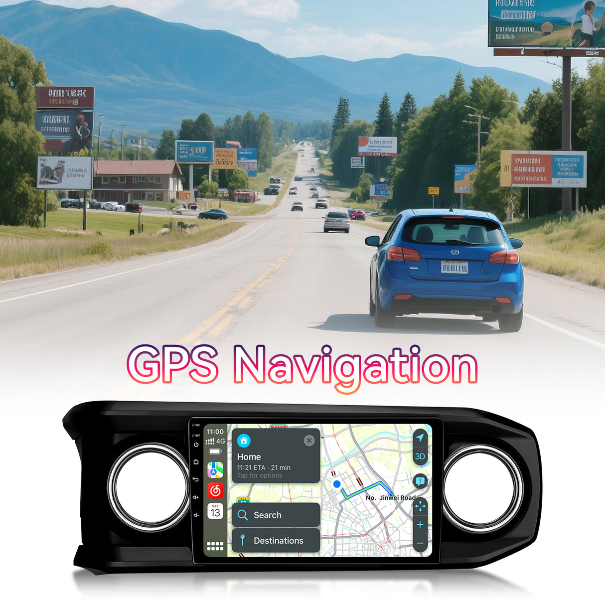 Fbinse Android 13 Car Stereo Head Unit Compatible with 3rd Gen Toyota Tacoma 2016-2023, 10 Inch Touch Screen Car Radio with Wireless CarPlay&Android Auto, GPS, FM, WiFi, Bluetooth, 1080P Reverse Camera, SWC