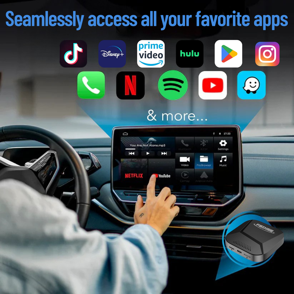 FBINSE B2 CarPlay AI Box For Car with Wired CarPlay/Android Auto
