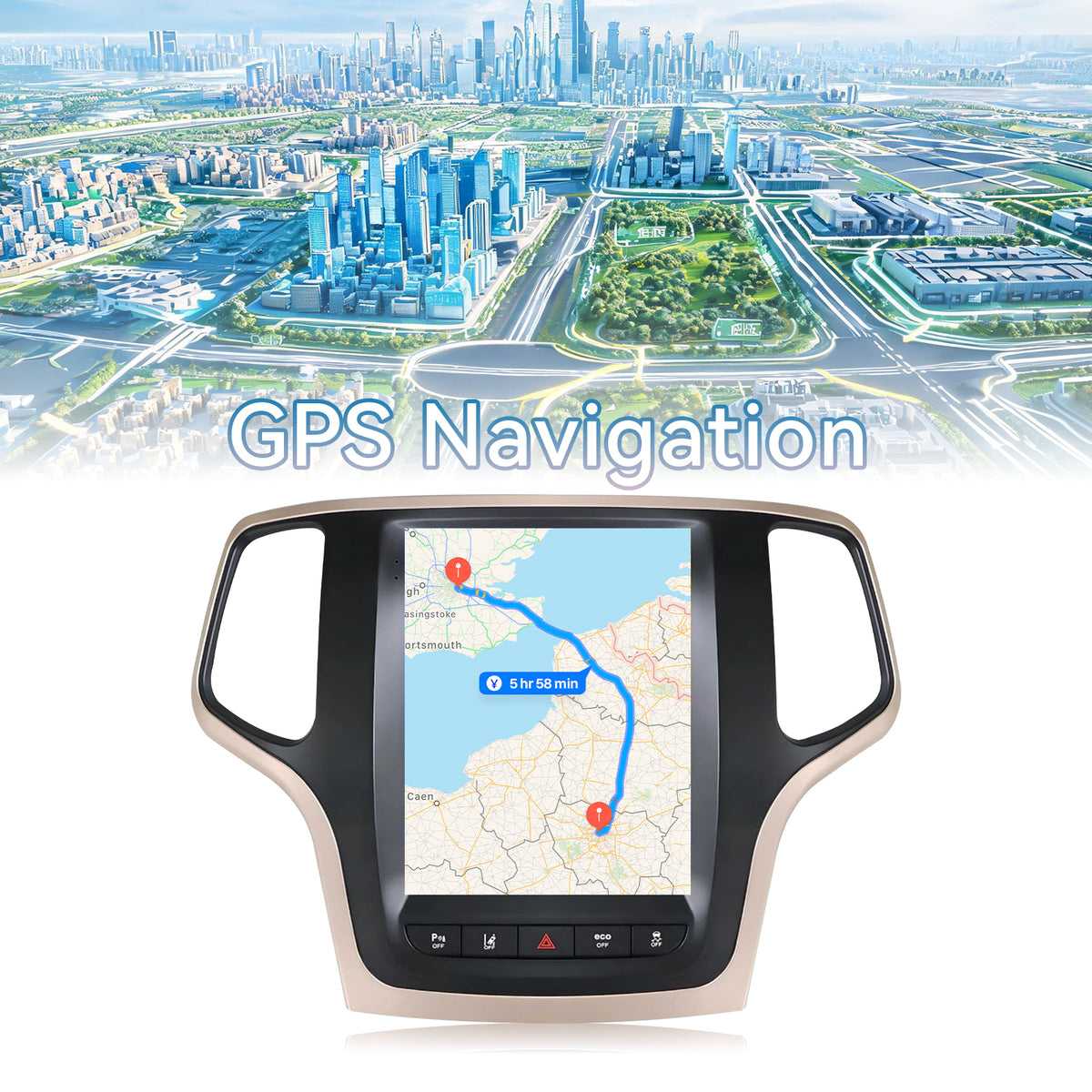 Car Radio for Jeep Grand Cherokee 2014 2015 2016 2017: Touch Screen Stereo Replacement with Carplay Android Auto 5GWiFi BT5.0 Backup Camera GPS