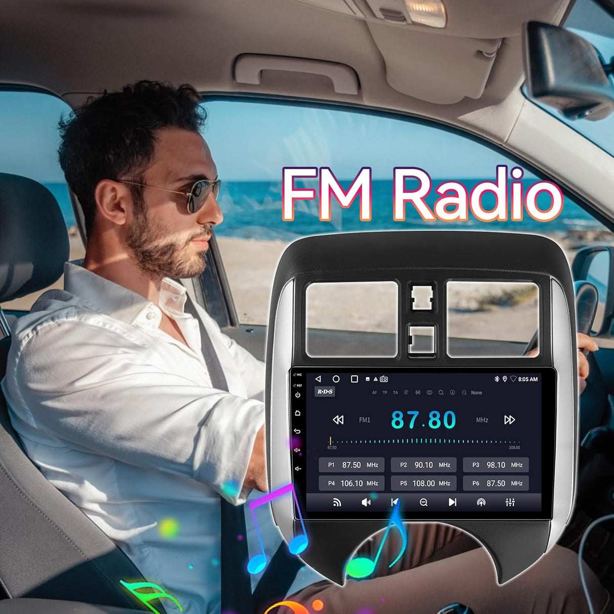 Car Stereo for Nissan Versa Note 2014-2018 Supports Wireless CarPlay/Android Auto Touchscreen, GPS/Bluetooth/FM/AUX/SWC/Backup Camera