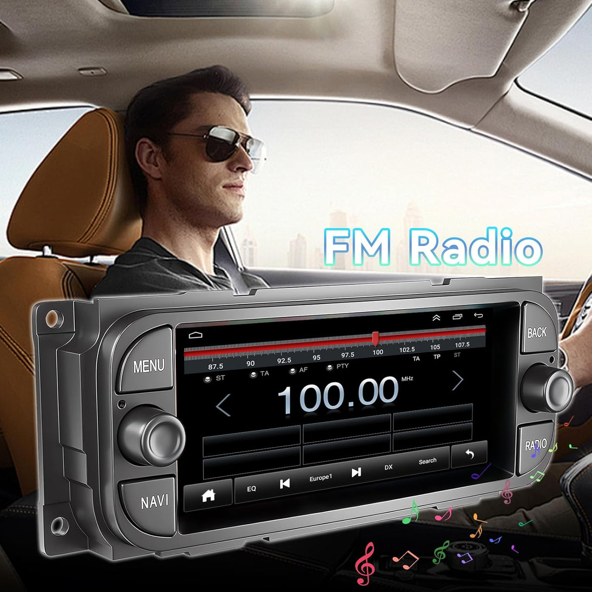 Android 13 Car Radio Stereo for Dodge RAM 2002-2006/Jeep Wrangler 2003-2006/Caravan 2004-2007 with Wireless CarPlay/Android Auto