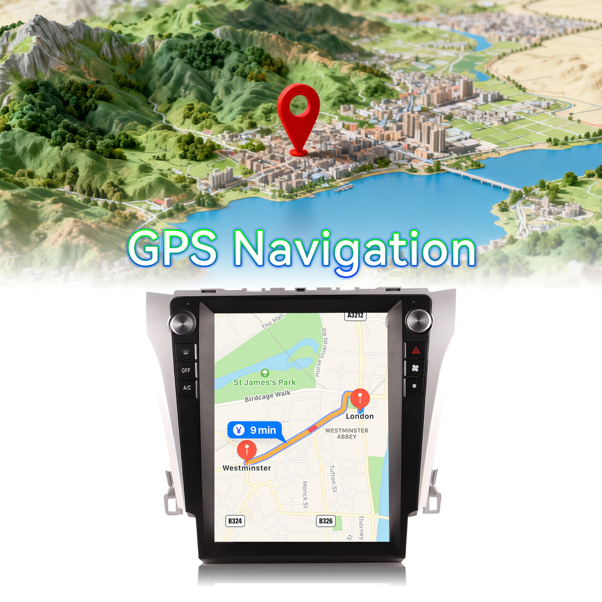 Android 12 Car Radio for Toyota Camry 2012 2013 2014 2015 Stereo with Apple CarPlay Android Auto, 12.1" Touch Screen for Camry Head Unit Replacement WiFi GPS Navigation FM Rear Camera
