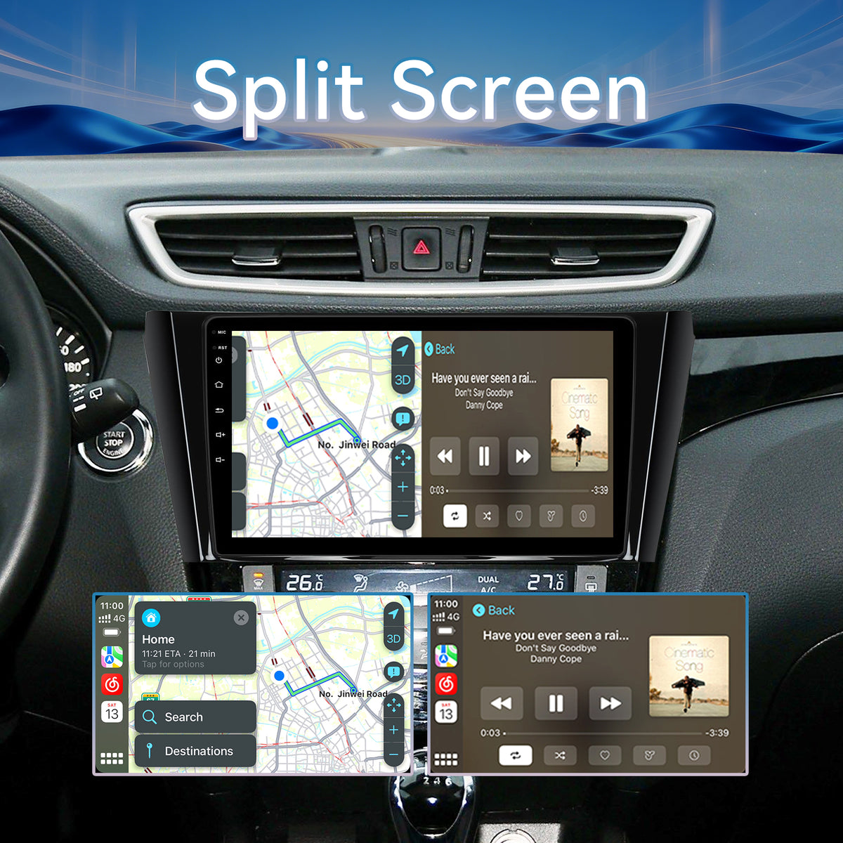 Android 13 Car Radio Stereo for Nissan Rogue X-Trail 2014-2018(Auto AC) with 10.1" Touchscreen Radio Built-in Wireless Carplay/Android Auto/GPS/Bluetooth/FM/AUX-in/SWC/Camera