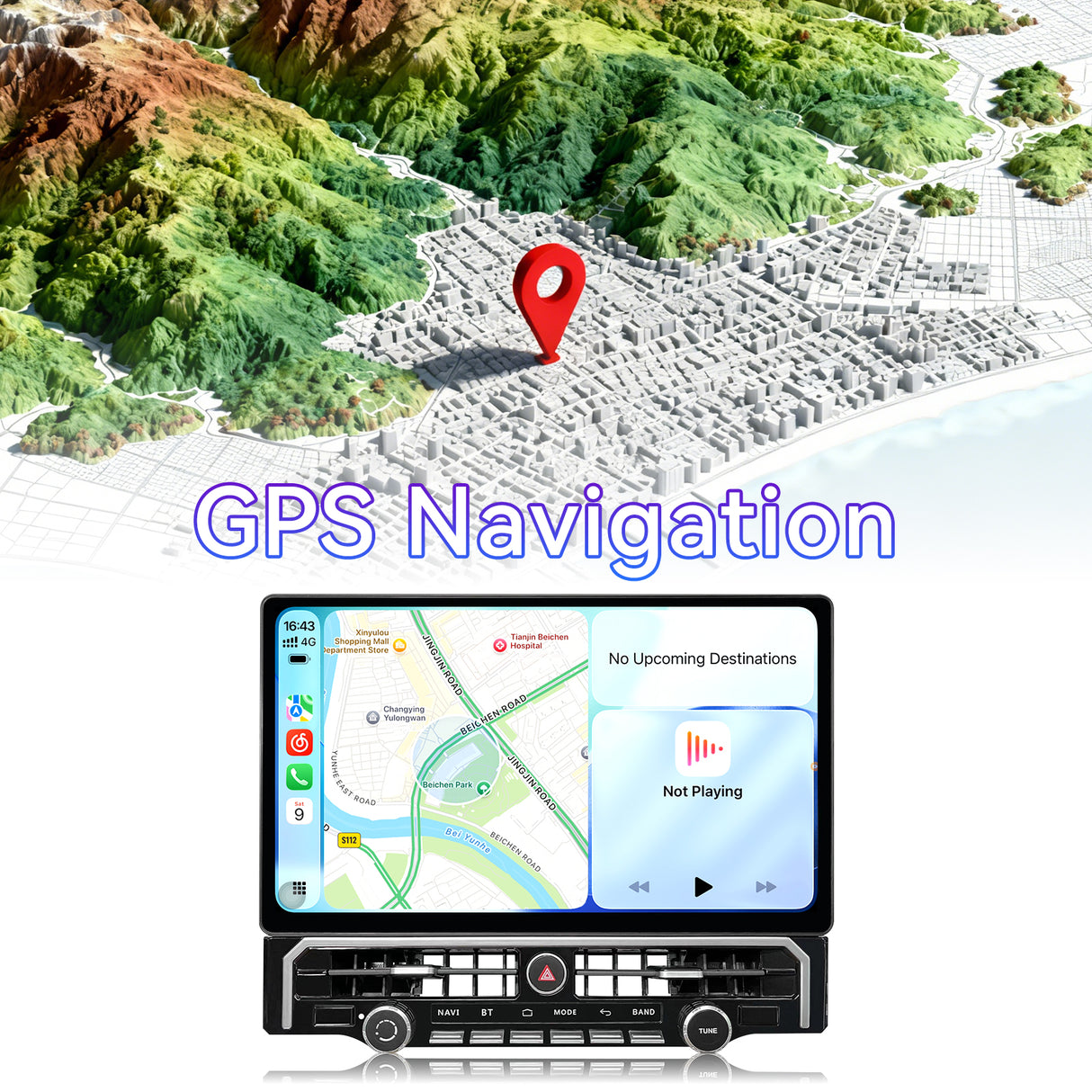 15.6 Inch Car Radio Upgrade Stereo Compatible with Toyota 4Runner 2010-2023, Android 13 System 8+256GB Large Touchscreen Car Head Unit with Wireless CarPlay & Android Auto/SWC/GPS Navigation