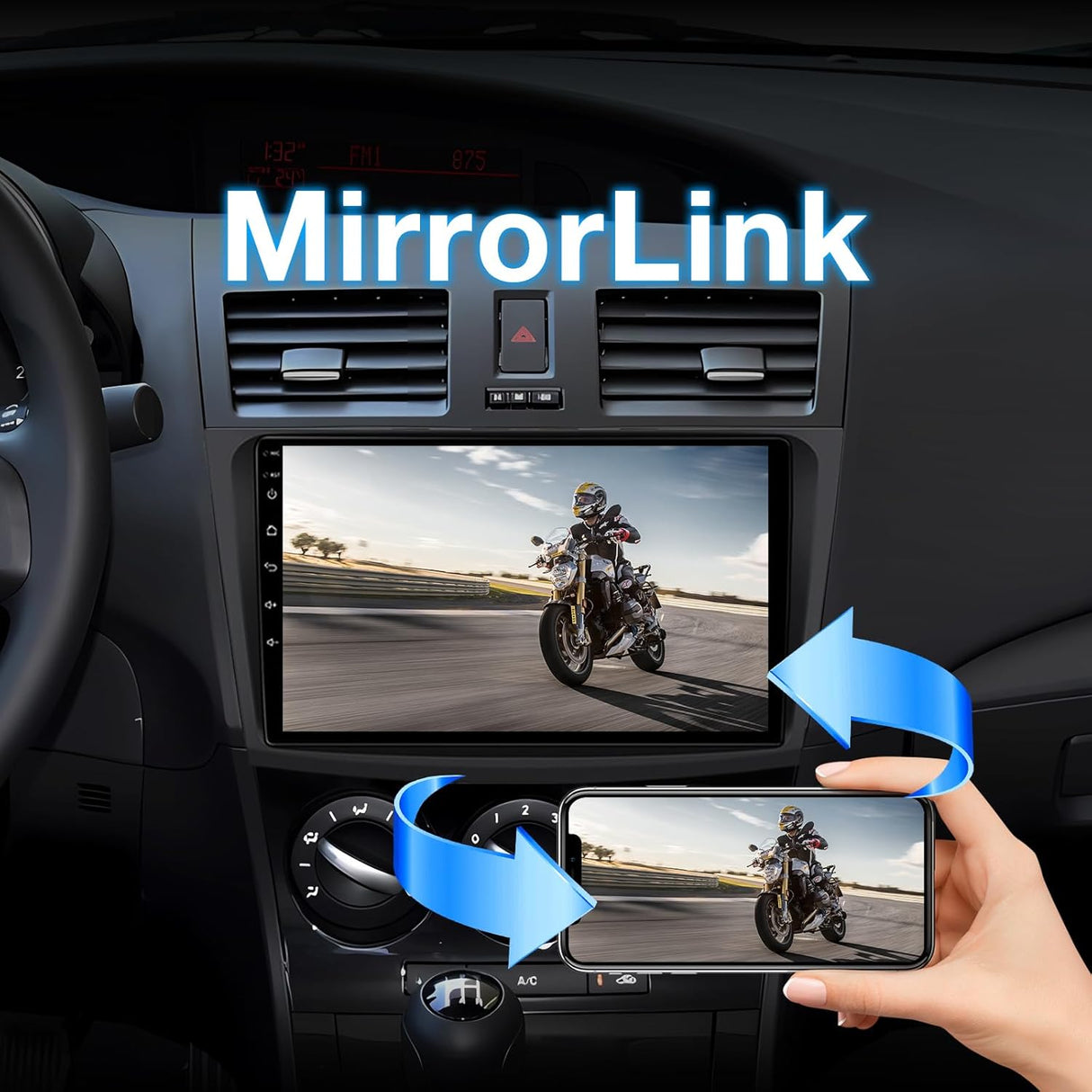 Android 13 Car Stereo for 2010-2013 Mazda 3 Supports Wireless CarPlay & Android Auto