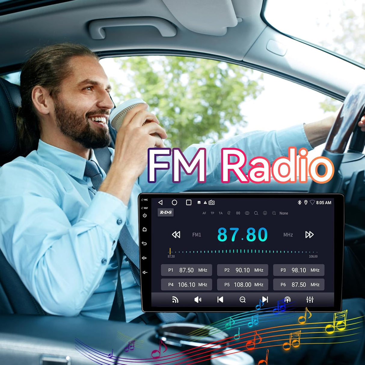 10 inch Android 13 Car Radio for Ford F150 2004-2008/Ford Expedition 2007-2014/Edge 2007-2010 Supports Wireless CarPlay/Android Auto, GPS, 5G WiFi, SWC, AHD Backup Camera