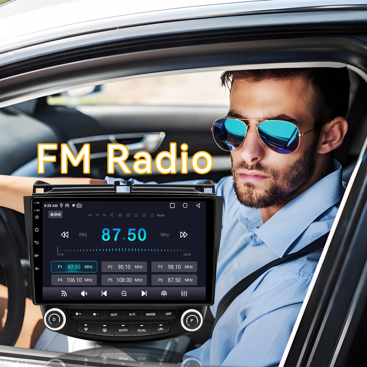 Car Stereo for Honda Accord 7th 2003-2007 Radio Wireless Carplay Android Auto, 10.1inch IPS Touch Screen, DSP, 5G WiFi, GPS, 5.0 Bluetooth, RDS/FM Radio, 32EQ, AHD Backup Camera