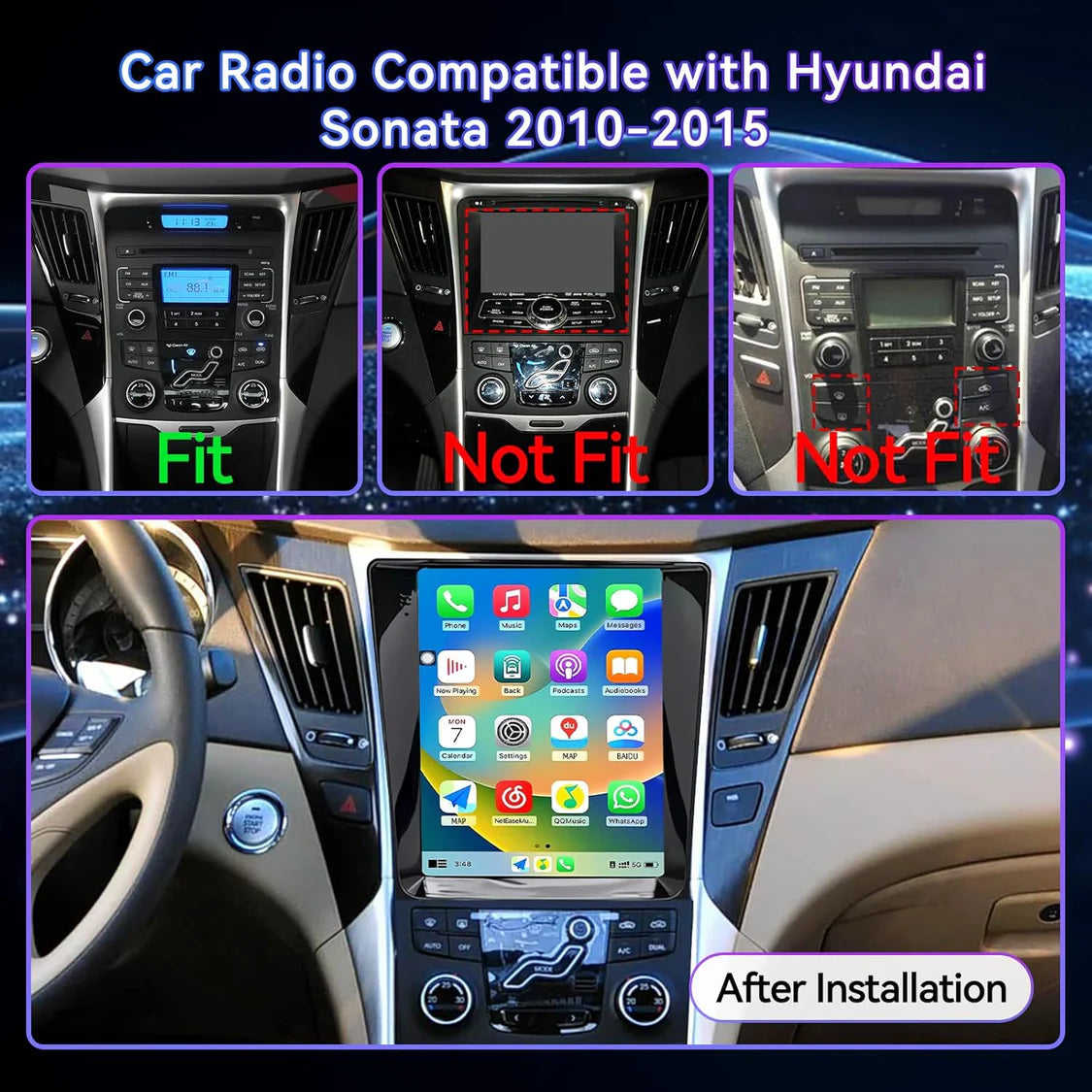 Car Radio Stereo for Hyundai Sonata 2010-2015