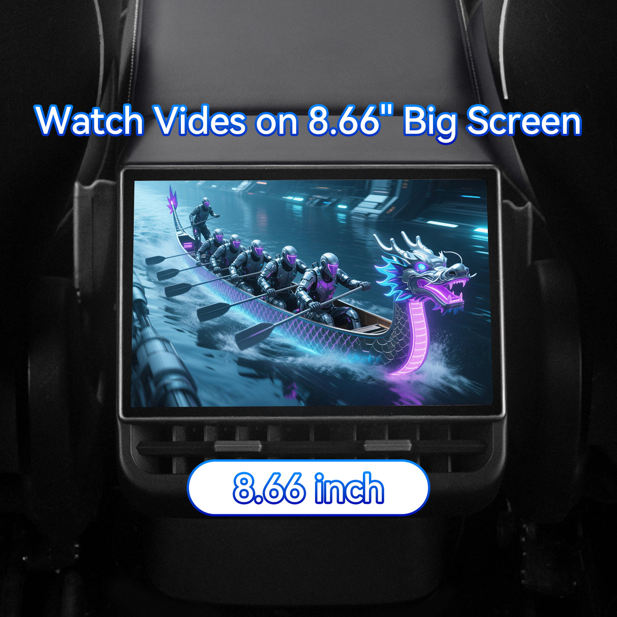 8.66 Inch Tesla Rear Display Screen for Model 3(2017-2023)&Model Y (2019-2024) Supports Youtube/Netflix/CarPlay