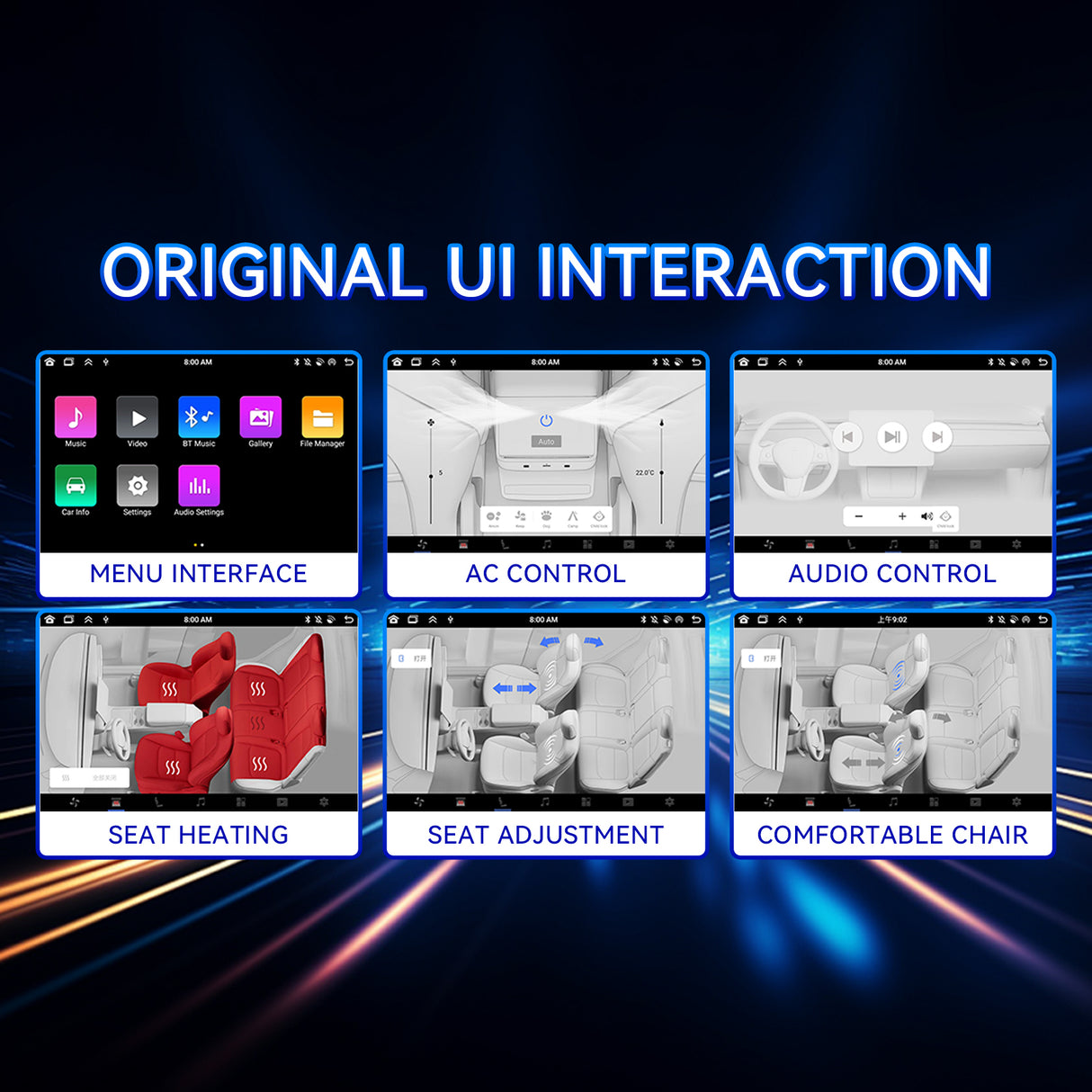 8.66 Inch Tesla Rear Display Screen for Model 3(2017-2023)&Model Y (2019-2024) Supports Youtube/Netflix/CarPlay