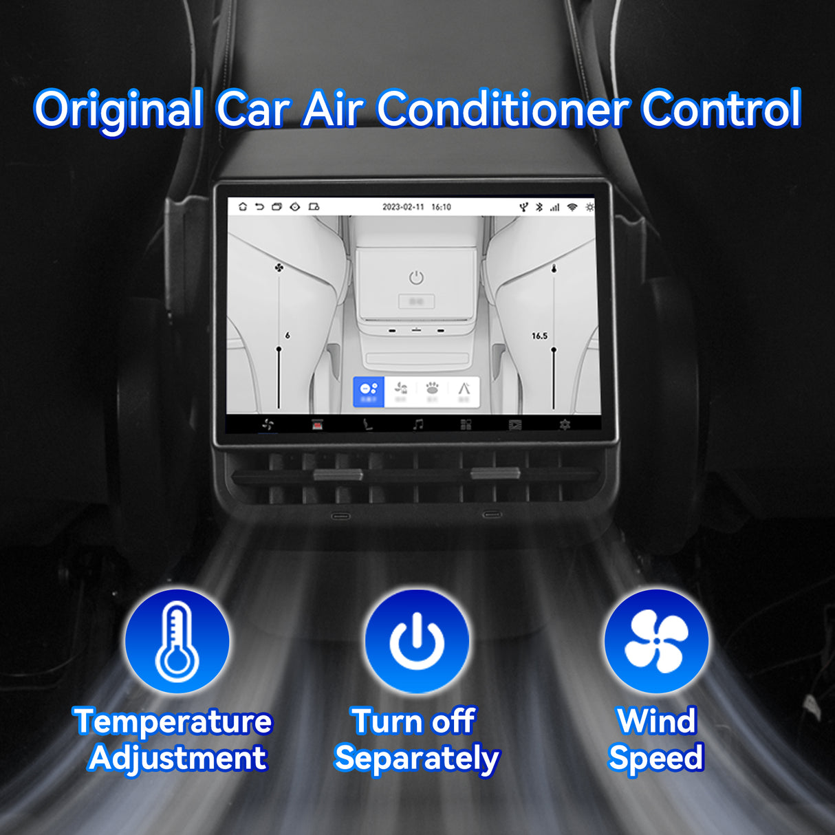 8.66 Inch Tesla Rear Display Screen for Model 3(2017-2023)&Model Y (2019-2024) Supports Youtube/Netflix/CarPlay