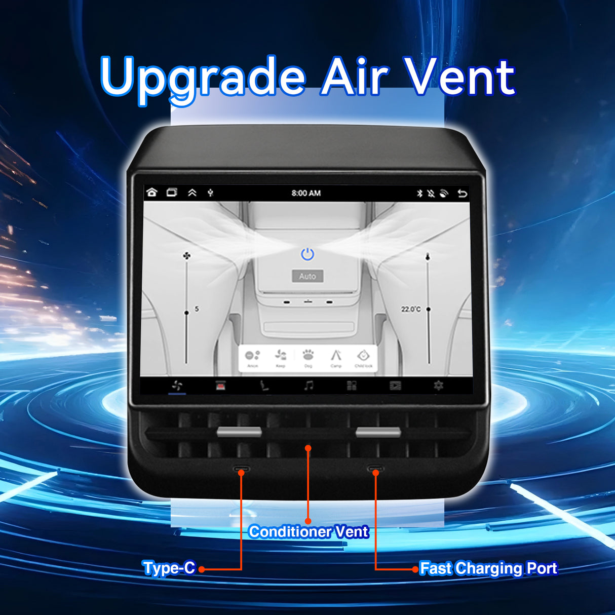 8.66 Inch Tesla Rear Display Screen for Model 3(2017-2023)&Model Y (2019-2024) Supports Youtube/Netflix/CarPlay