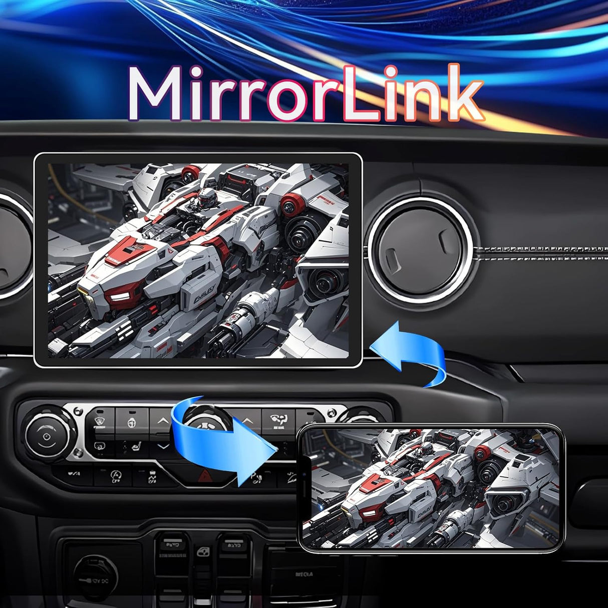 11.5" Android 13 Car Radio Stereo Compatible with Jeep Wrangler JL Gladiator 2018-2023, HD Touchscreen Upgrade, 4GB+64GB, Wireless CarPlay&Android Auto, Support Factory Backup Camera