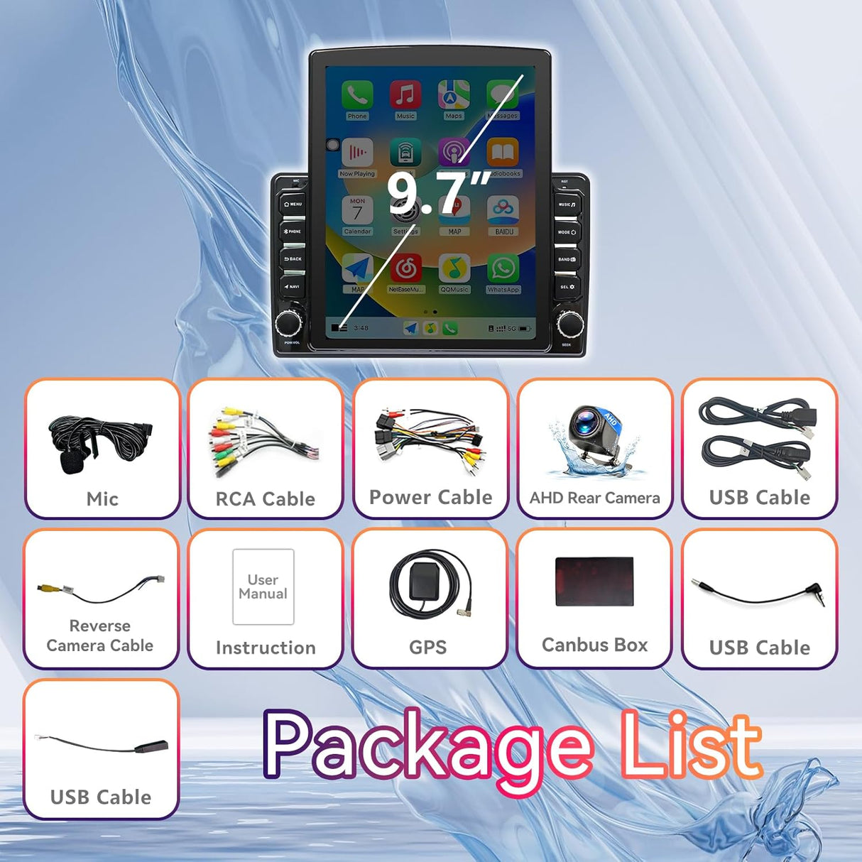 9.7 inch Android 13 Car Radio for Ford F150 2004-2008/Ford Expedition 2007-2014/Edge 2007-2010 Supports Wireless CarPlay/Android Auto