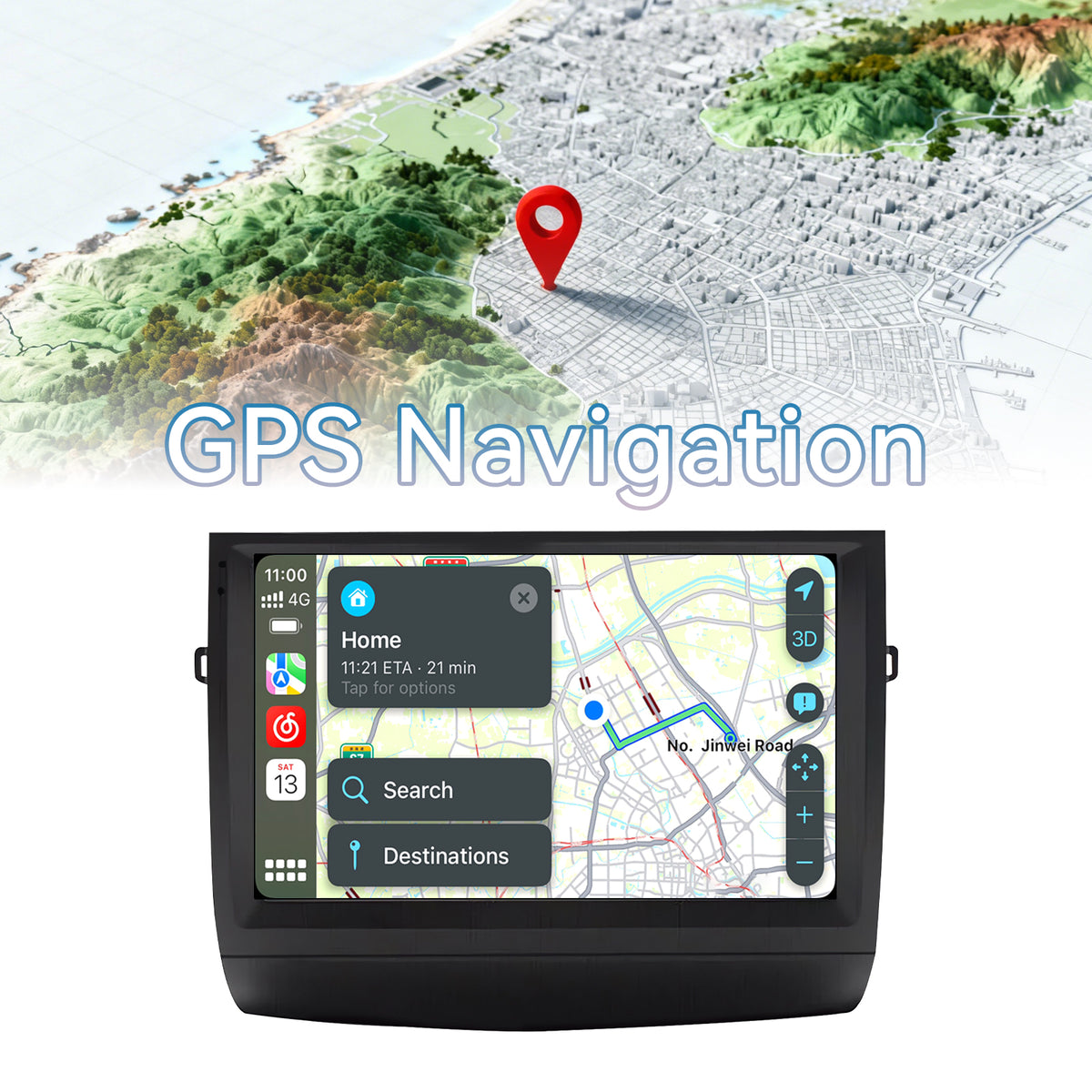 Car Radio for Toyota Prius 2003 2004 2005 2006 2007 2008 2009 Stereo, 9’’ Touch Screen Head Unit for Prius Android Radio Bluetooth, Wireless Carplay Android Auto, GPS, WiFi, HiFi, SWC, Mic, Backup Cam