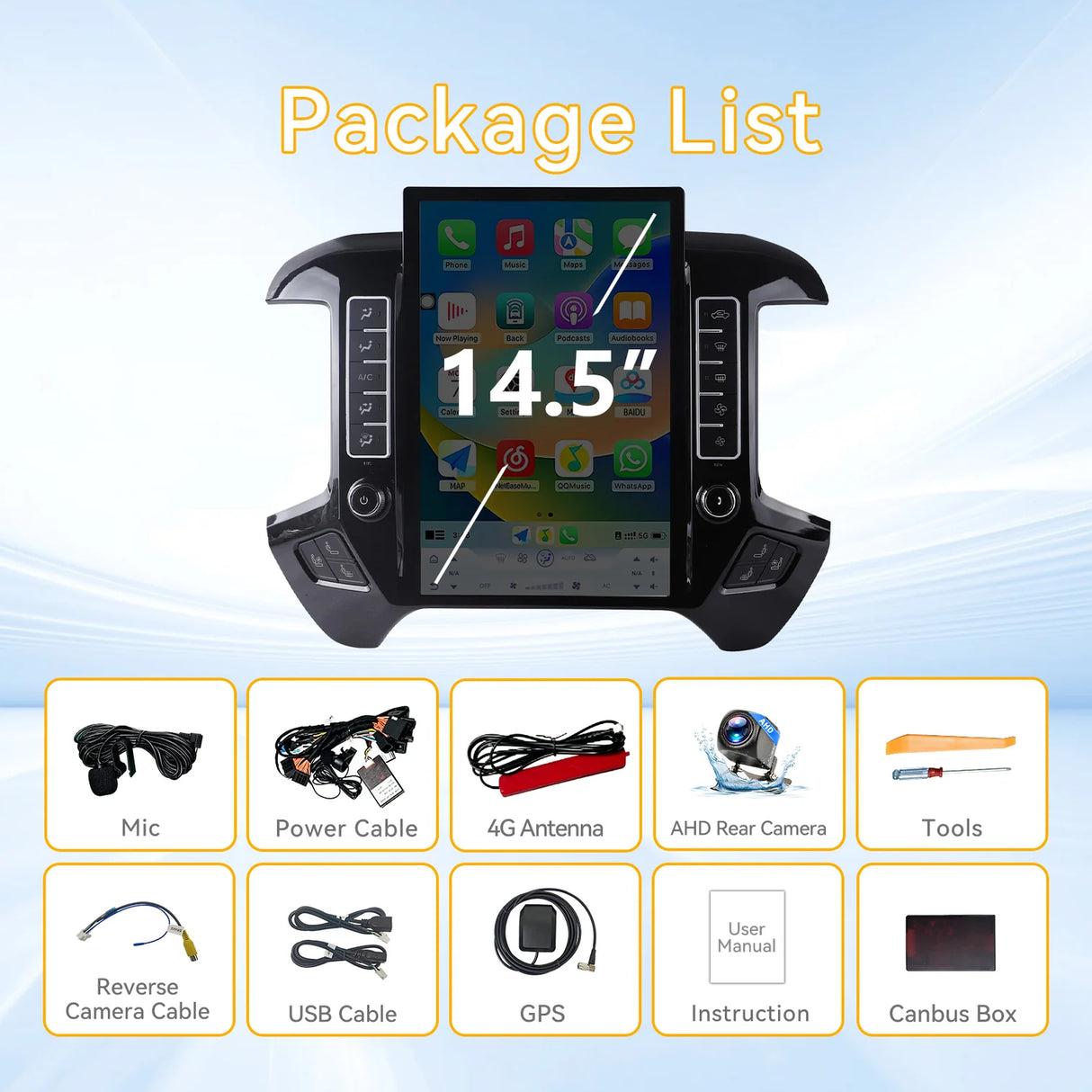Car Stereo Radio for Chevrolet Silverado 2013-2019 GMC Sierra 2014-2020