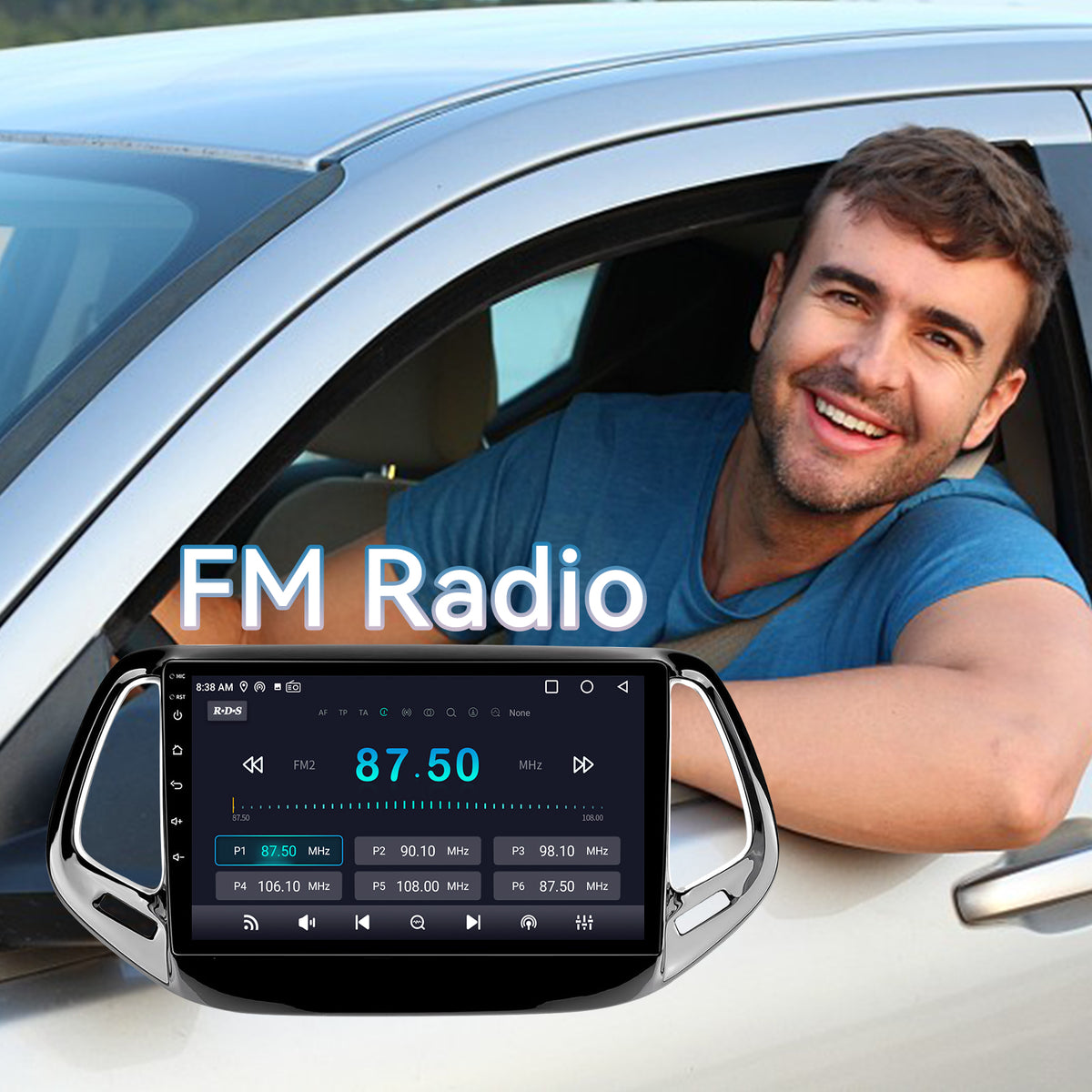 Car Radio Stereo for Jeep Compass 2017-2020,10" Android 13 Touchscreen Head Unit,Wireless CarPlay & Android Auto,GPS Navigation,HD Backup Camera,Mirror Link