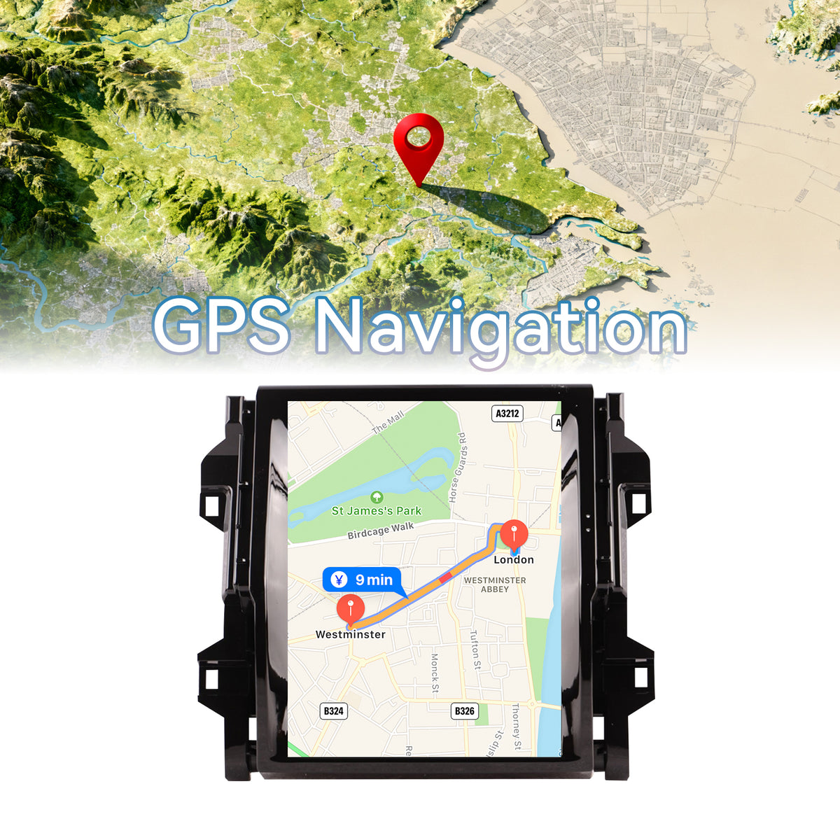 Car Stereo for Toyota Fortuner 2018-2020, Wireless CarPlay Android Auto Radio Replacement, 8GB+128GB, GPS Navigation