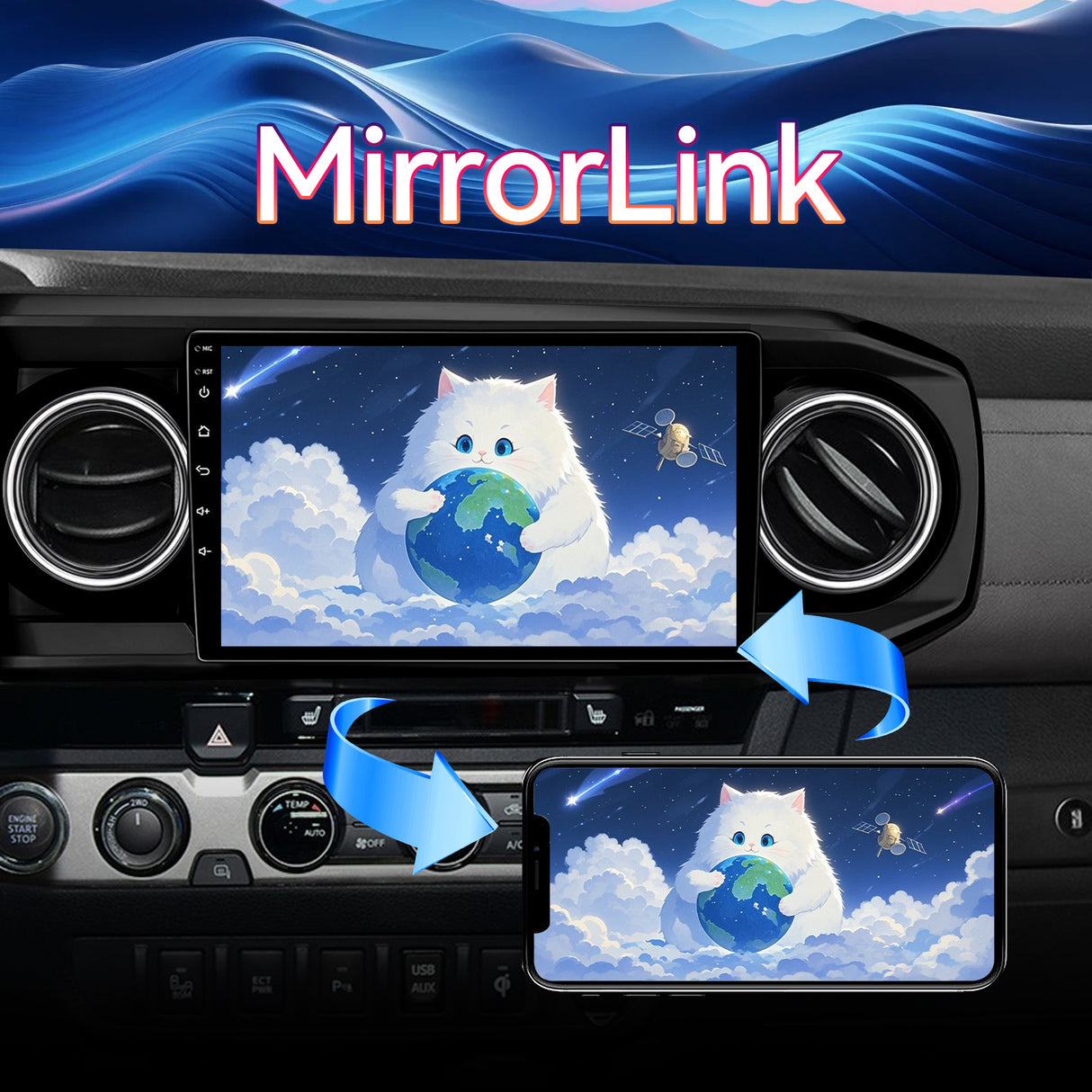 Fbinse Android 13 Car Stereo Head Unit Compatible with 3rd Gen Toyota Tacoma 2016-2023, 10 Inch Touch Screen Car Radio with Wireless CarPlay&Android Auto, GPS, FM, WiFi, Bluetooth, 1080P Reverse Camera, SWC
