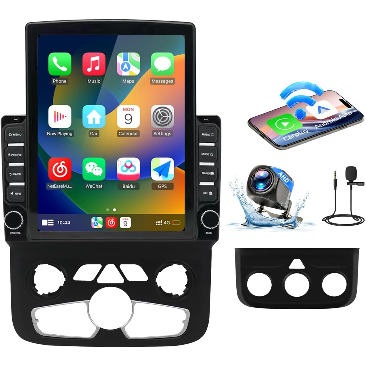 9.7 inch Android 13 Car Stereo for Dodge RAM 1500/2500/3500 (2013-2018) Supports Wireless/Wired CarPlay & Android Auto GPS/WiFi/DSP/Backup Cam | for Manual & Auto AC