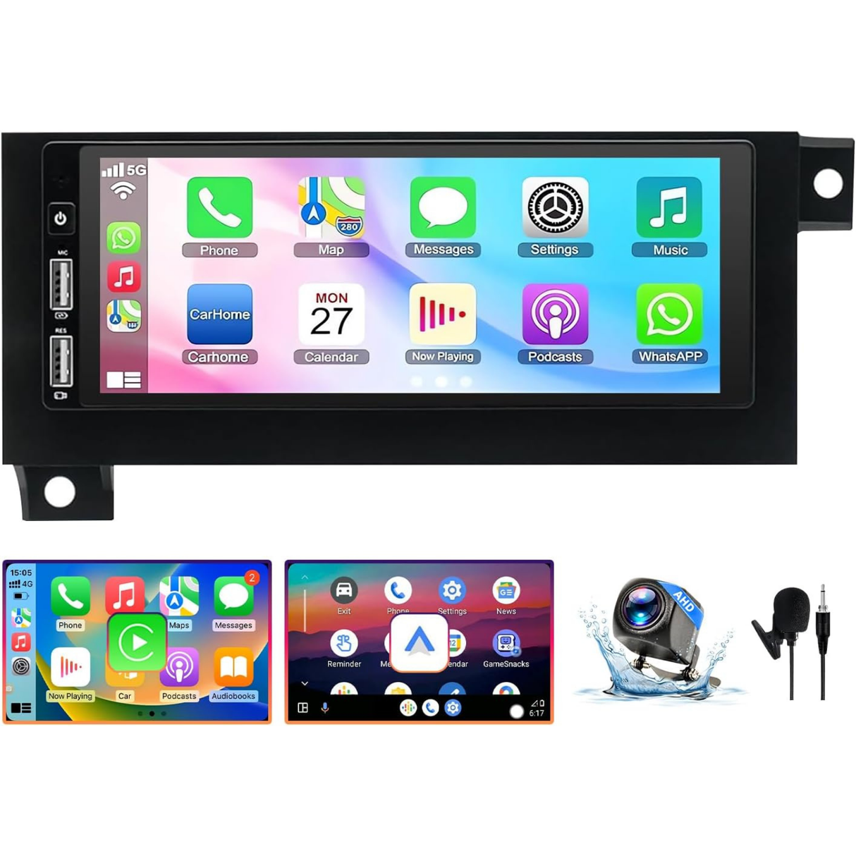 6.8" Touchscreen Android 13 Car Stereo for 1994-2002 Dodge Ram 1500/2500/3500, Chrysler Town & Country 1990-2000, Cirrus 1995-2000, Wireless CarPlay & Android Auto, GPS, Backup Camera
