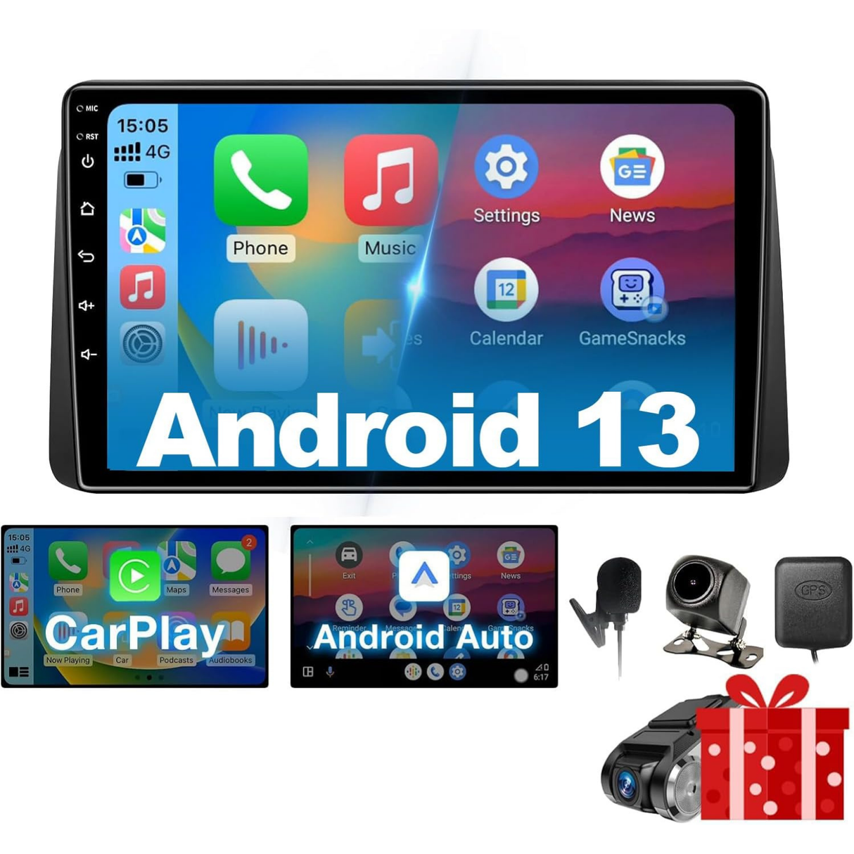 Android 13 Car Stereo for 2013-2016 Dodge Grand Caravan and Chrysler Town & Country