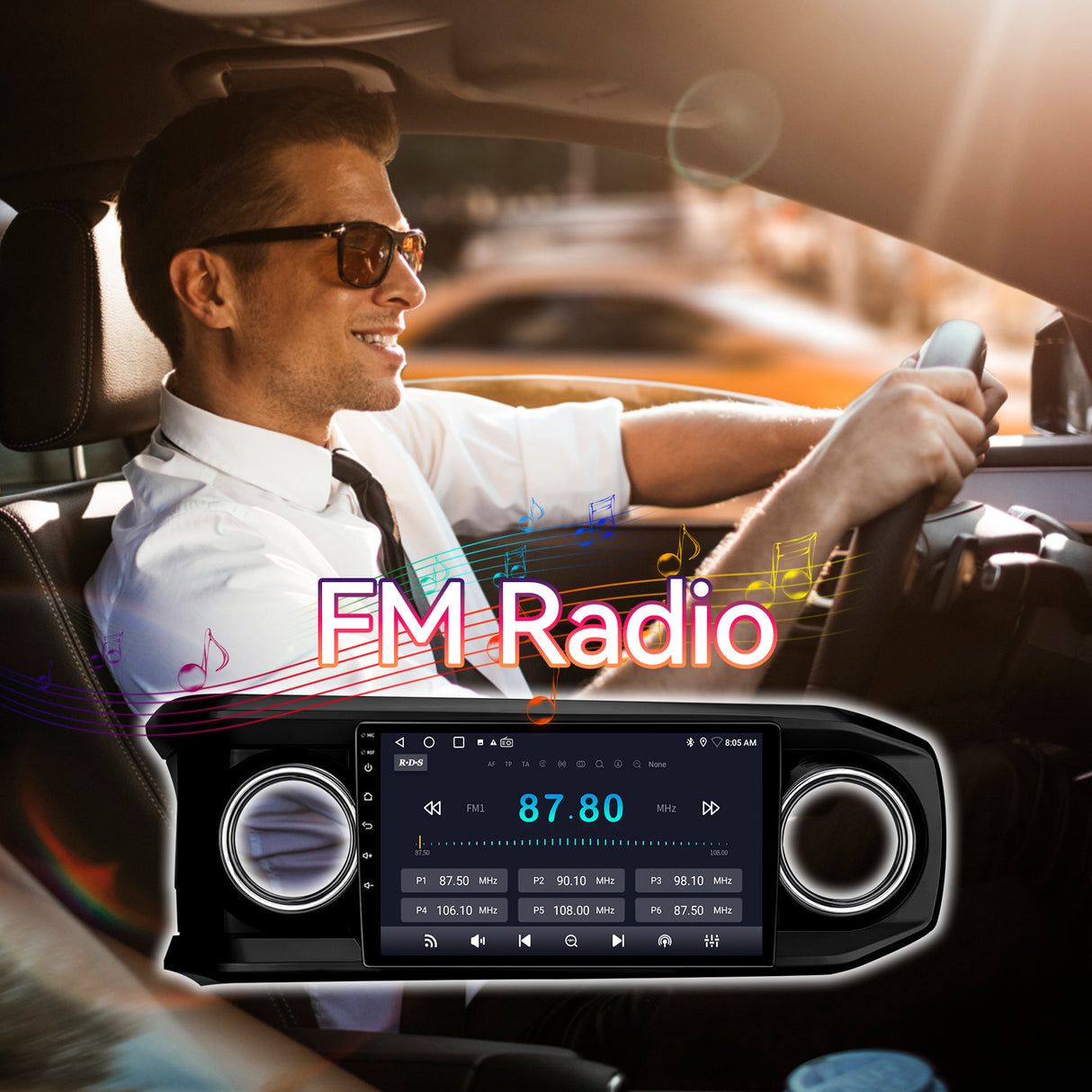 Fbinse Android 13 Car Stereo Head Unit Compatible with 3rd Gen Toyota Tacoma 2016-2023, 10 Inch Touch Screen Car Radio with Wireless CarPlay&Android Auto, GPS, FM, WiFi, Bluetooth, 1080P Reverse Camera, SWC