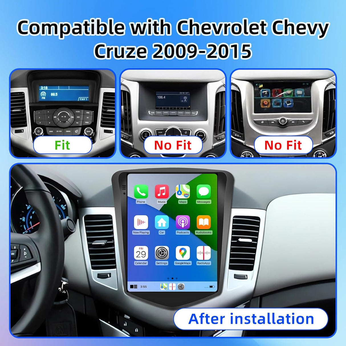 Car Radio Compatible with Chevy Cruze 2009 2010 2011 2012 2013 2014