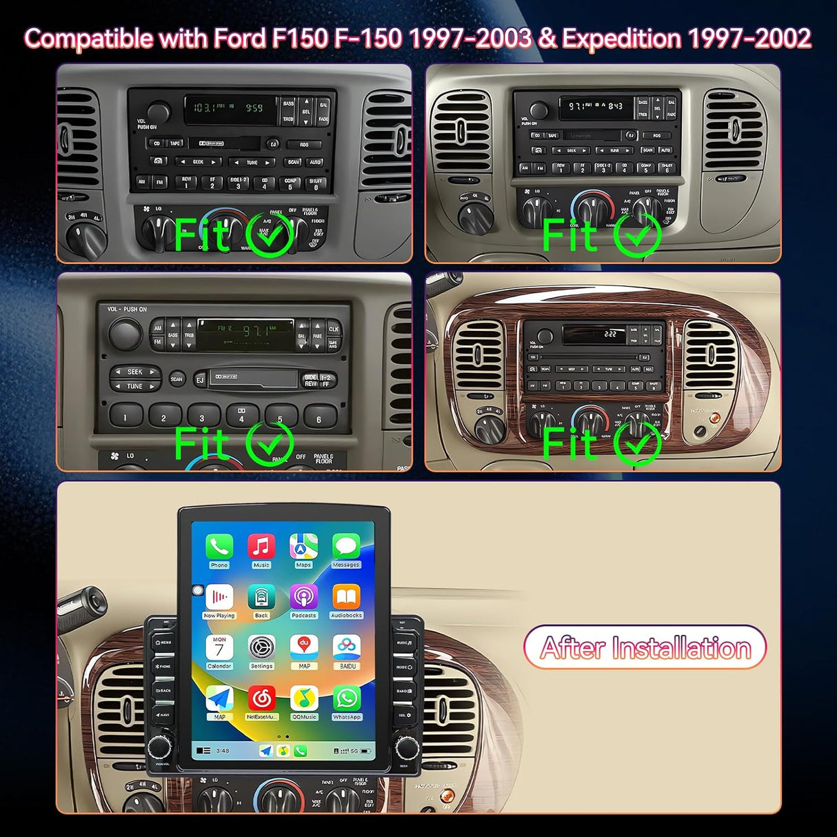 Car Radio Compatible with Ford F150 1997-2003/Ford Expedition 1997-2002