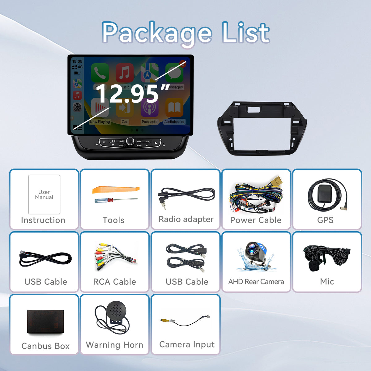 Car Stereo Radio Compatible with Chevrolet Camaro 2016-2019, 4G+64G 13" Touch Screen Car Stereo with Wireless Carplay Android Auto,FM,Multimedia Receiver with GPS Bluetooth ＆ Backup Camera