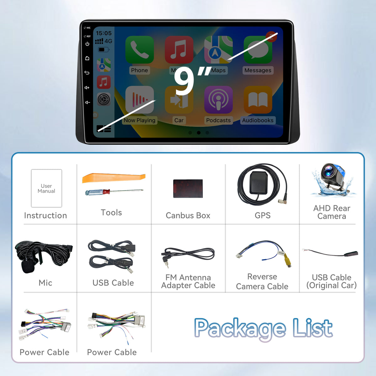 Car Radio for Chrysler Grand Voyager 2013-2016, with Wireless CarPlay Android Auto Mirror Link, Bluetooth