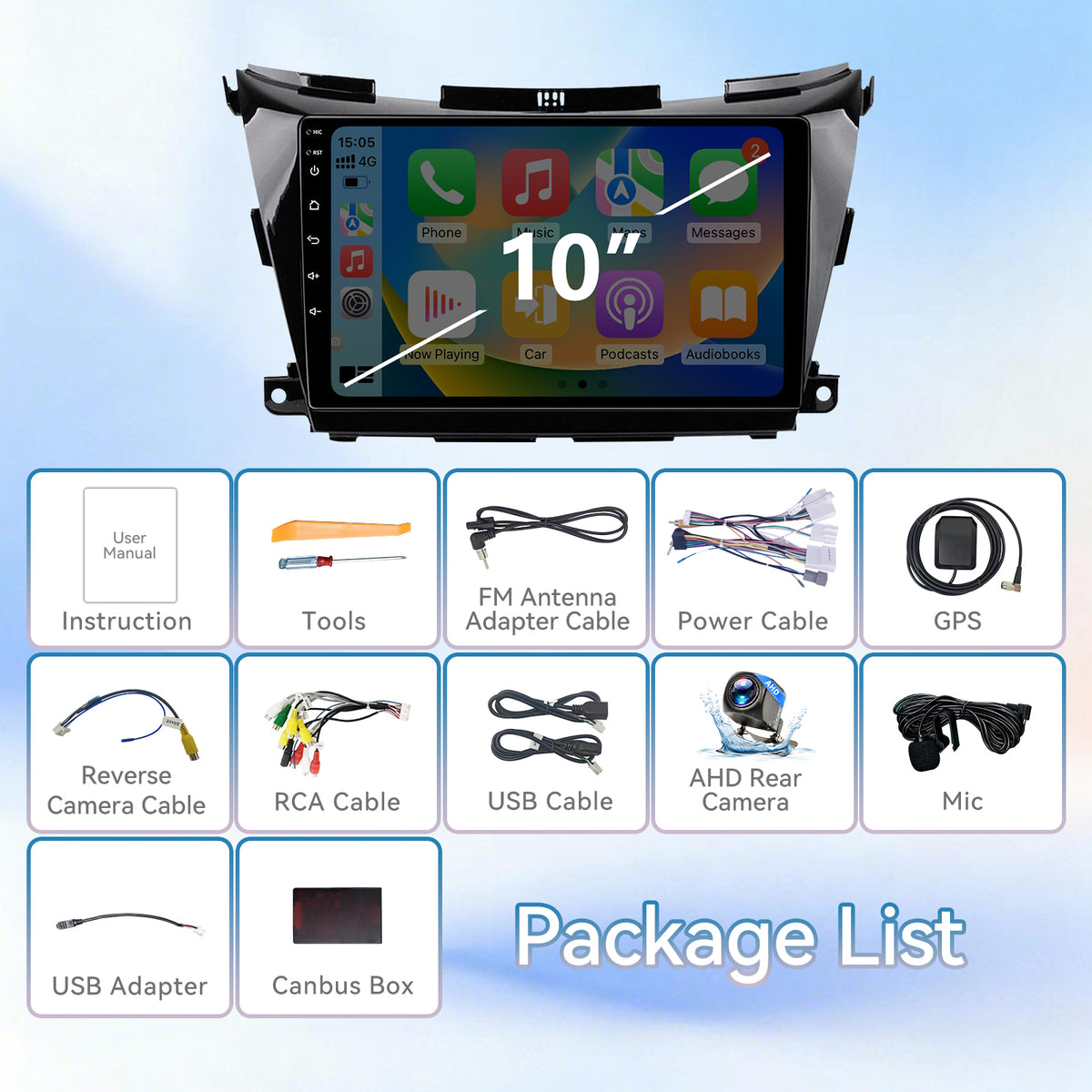 Car Radio Upgrade for Nissan Murano Z52 2014-2020 Stereo Carplay Android Auto 10.1"  ROM Head Unit for Navigation,Music,Radio