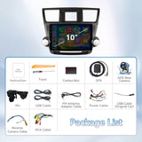 Car Radio for Toyota Highlander 2008-2013,10 Inch QLED Touch Screen Car Stereo with Carplay&Android Auto,WiFi,GPS Navigation,Bluetooth5.0,FM&AM Radio
