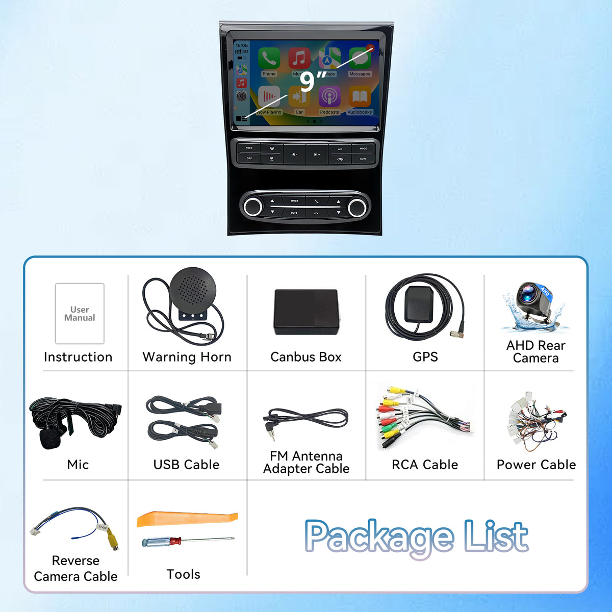 Car Radio Compatible with Lexus GS300 GS350 GS400 1998-2005,9''Touchscreen Head Unit Car Stereo Support Bluebooth,Wireless Carplay/Android Auto, GPS, WiFi, Backup Camera