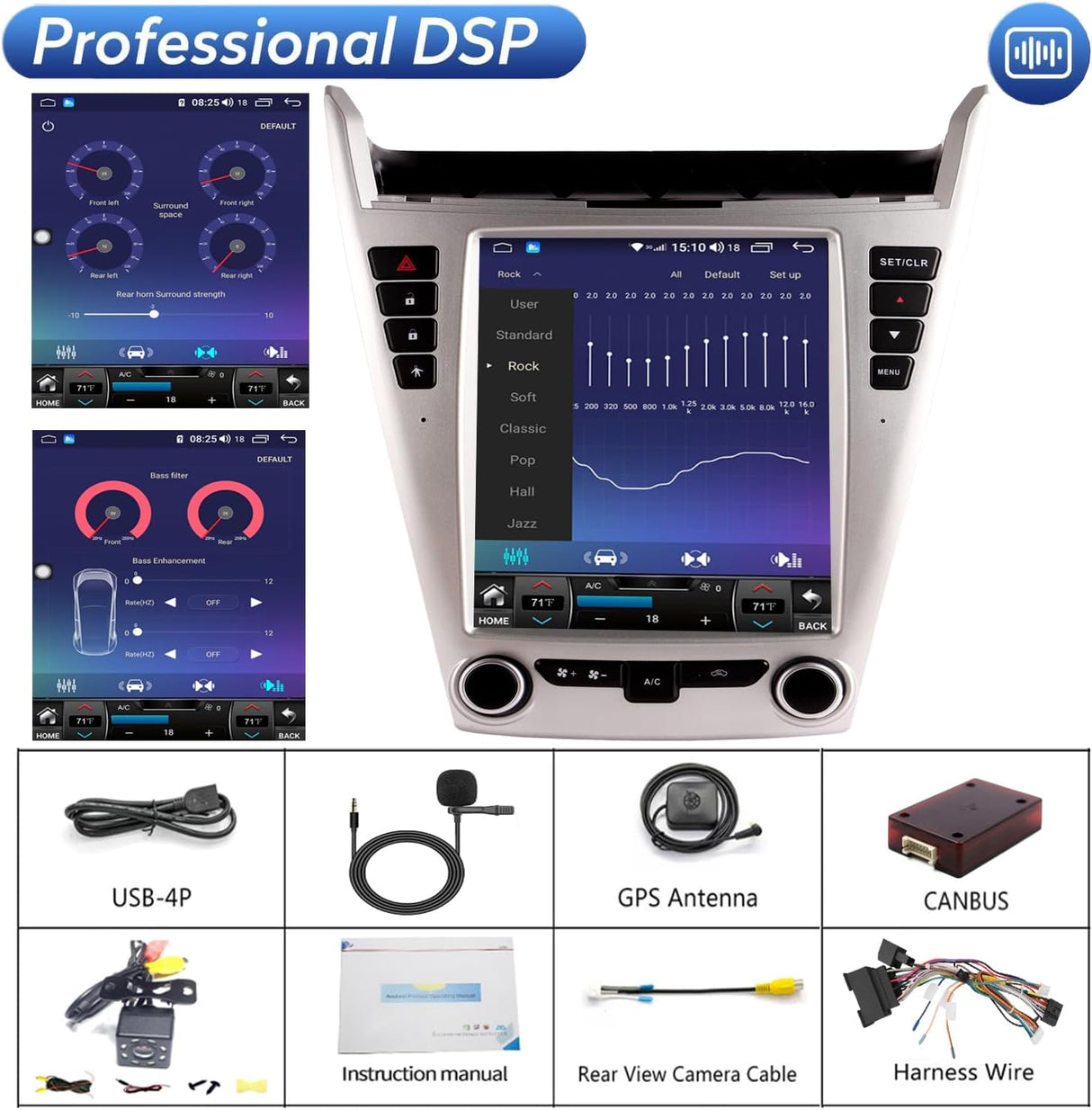 QLED 8-Core CPU Radio Upgrade for Chevy Chevrolet Equinox 1LT 2LT LTZ 2010 2011 2012 2013 2014 2015,IPS Touch Screen,CarPlay Android Auto Ready