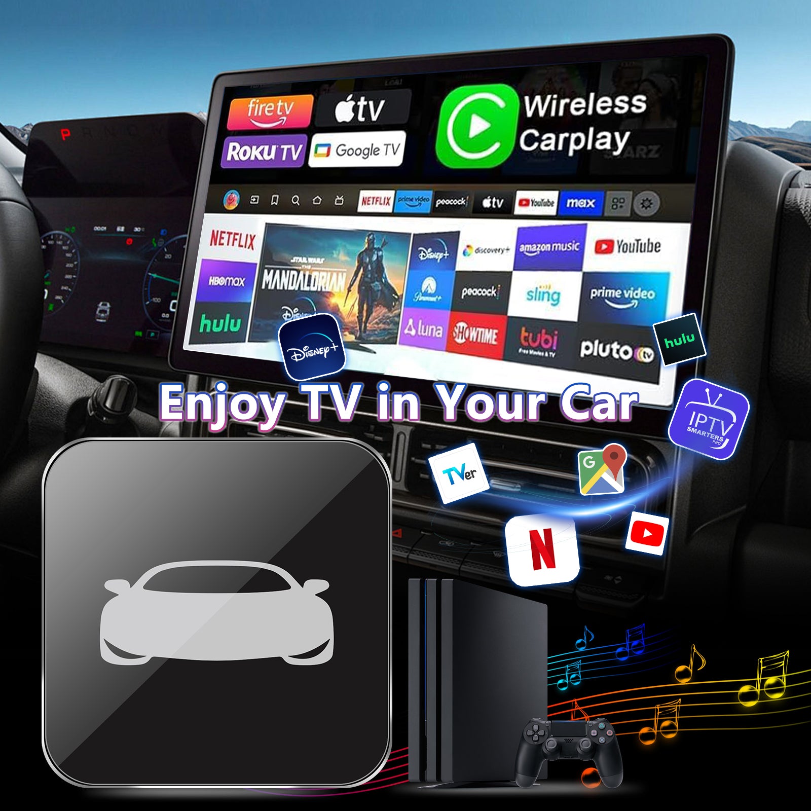 Wireless CarPlay HDMI Multimedia Adapter Supports Fire TV Stick