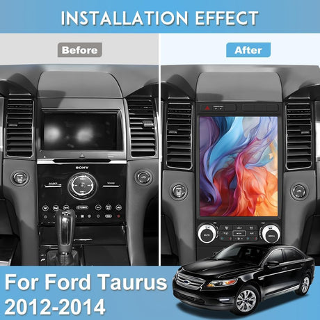 Car Radio Stereo for Ford Taurus 2012-2014, 12.1 Inch Touch Screen Head Unit 4G RAM 64G ROM Bulit in Wireless CarPlay Android Auto Bluetooth/GPS/WiFi/SWC/FM