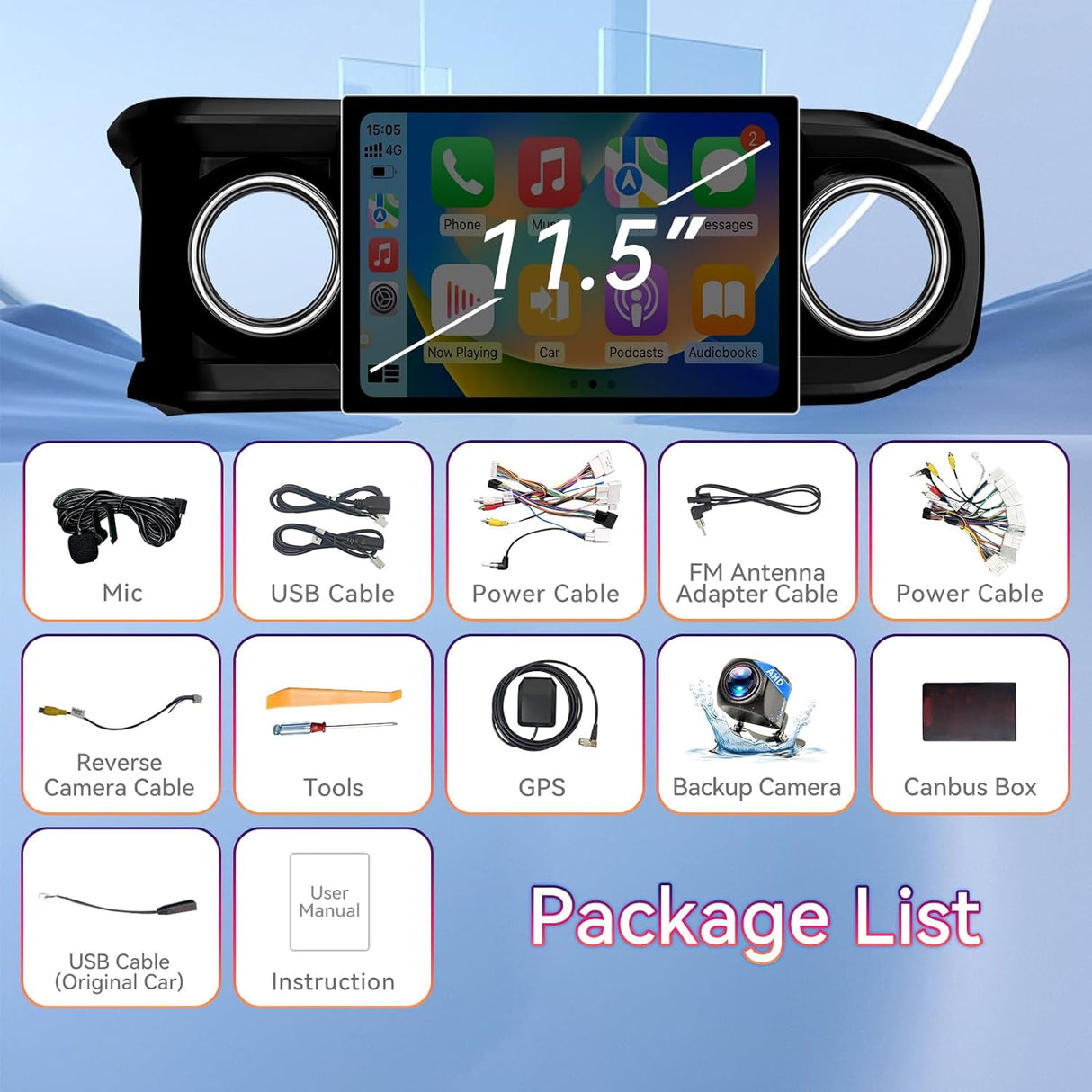 Car Stereo Head Unit Compatible with Toyota Tacoma 2016-2023