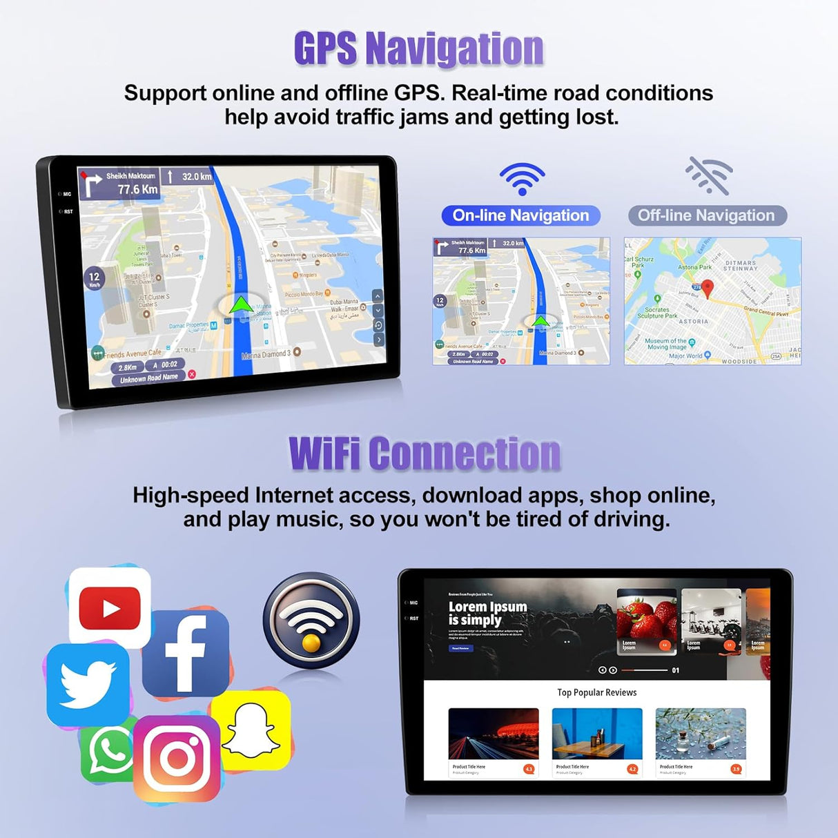 [4G+64G] for Lexus CT200 2011-2018 Android 15 Car Radio with Carplay Android Auto 9 Inch Touch Screen Bluetooth FM RDS/WiFi/GPS Navigation/SWC+AHD Backup Camera