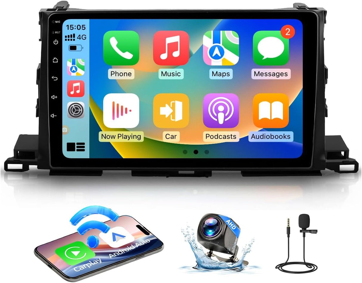 Car Stereo Radio Head Unit Compatible with Toyota Highlander 2014 2015 2016 2017 2018 2019