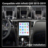 8core 8+128G Car Stereo Radio Compatible with Infiniti Q50 2015 2016 2017 2018 2019 12.1" Touch Screen Wireless CarPlay & Android Auto DSP 4G LTE 5G WiFi BT GPS Navigation Bluetooth