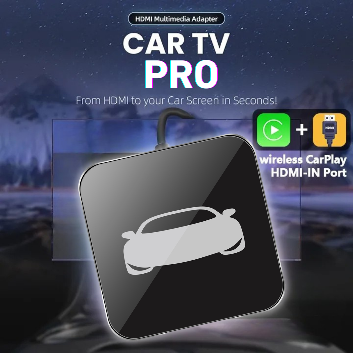 Fbinse Car TV Adapter Pro- HDMI Multimedia & Wireless CarPlay Adapter Supports TV Sticks, Game Consoles for Cars with Factory wired CarPlay