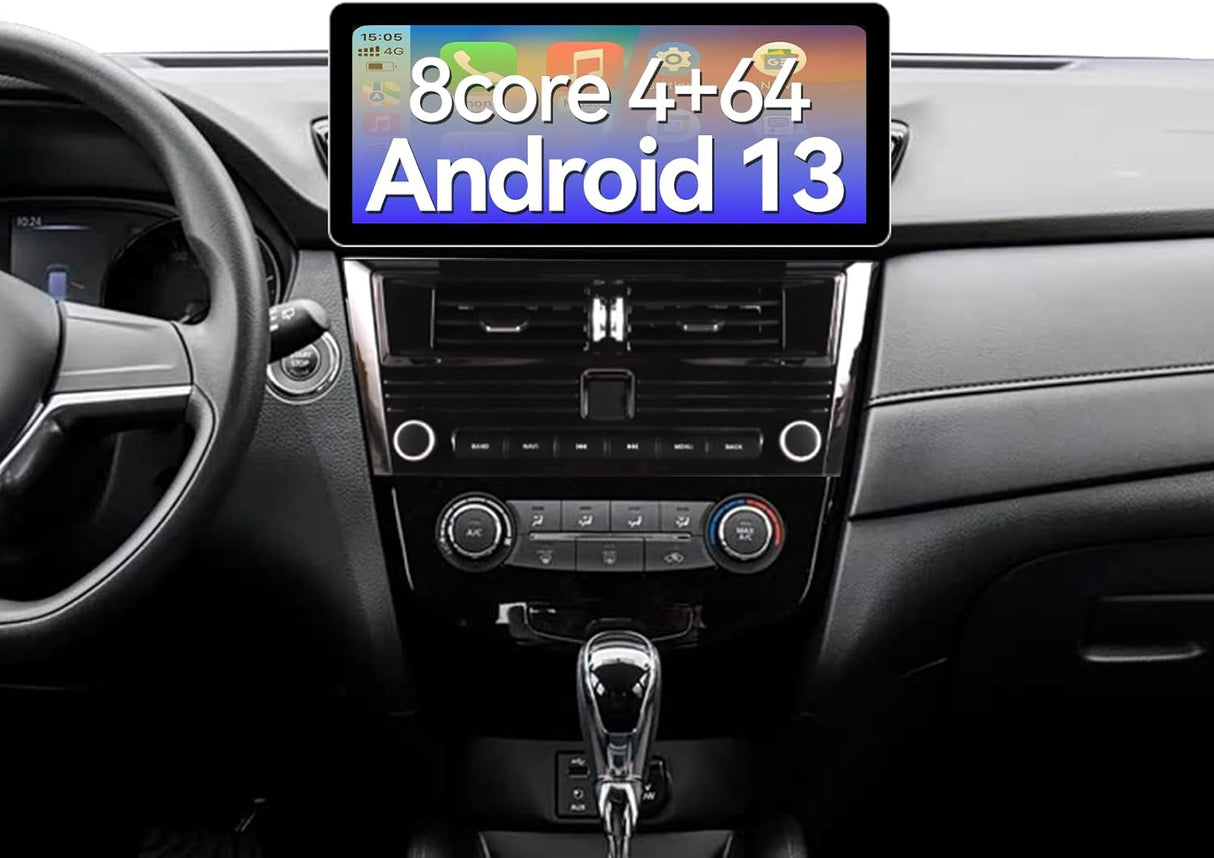 12.3" Android 13 Car Stereo Radio with Android Auto Wireless Carplay Compatible with Nissan Rogue 2014-2020 8core 4+64G Upgrade 2K Touchscreen Bluetooth WiFi GPS DSP AM FM Head Unit