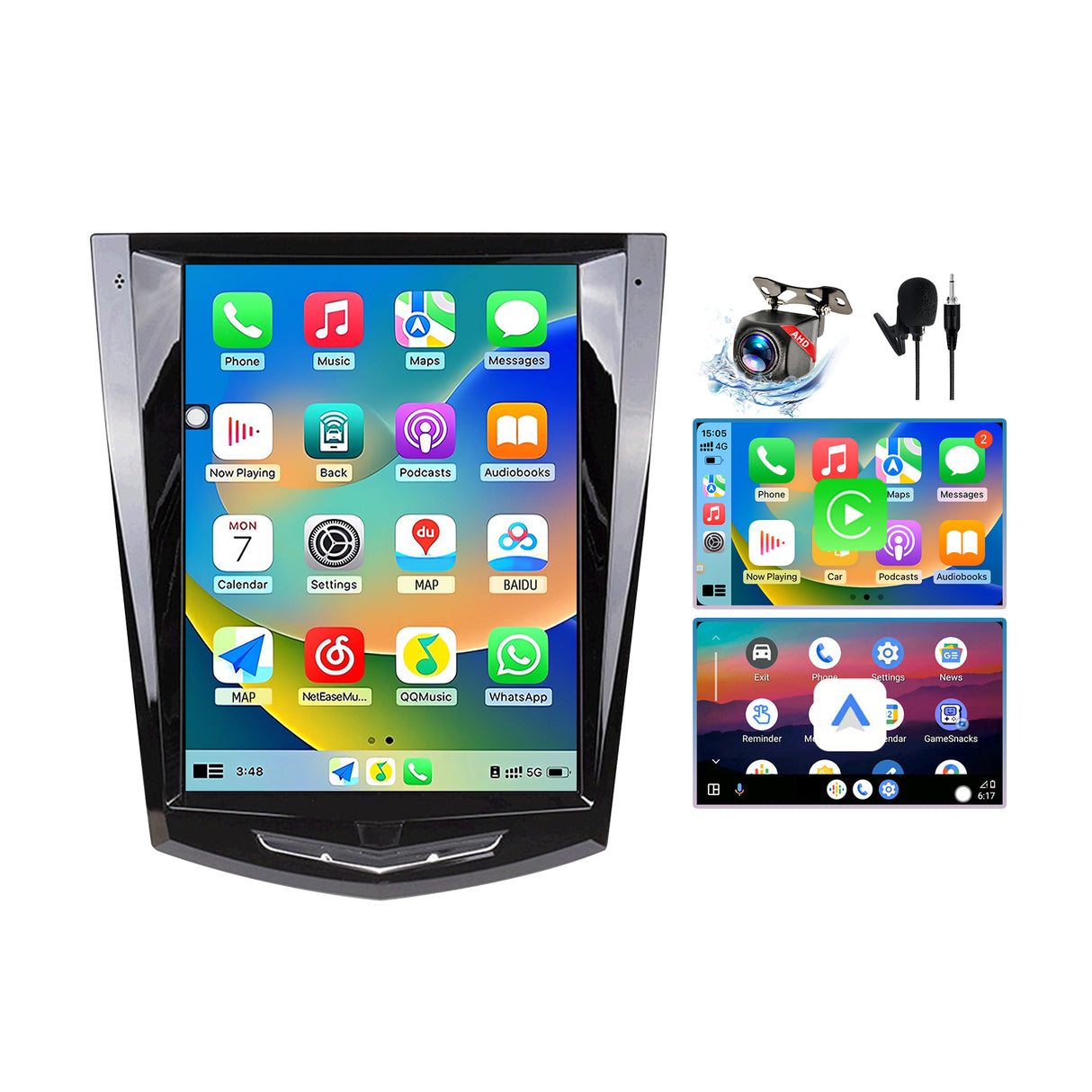Car Radio for Cadillac ATS XTS SRX CTS 2009-2018: 9.7''HD Touch Screen Stereo with Carplay Android Auto WiFi GPS Navigation Bluetooth AM FM DSP RDS SWC 1080P Backup Camera