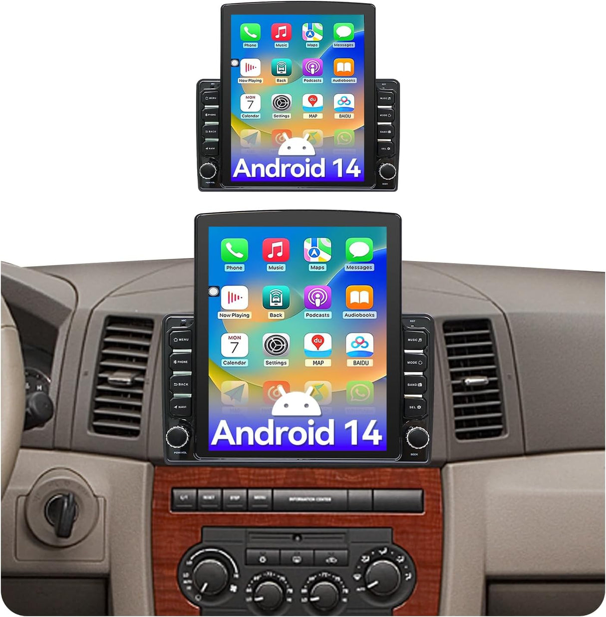 9.7 Inch Android 14 Car Radio Stereo Compatible with Dodge Ram 1500/2500/3500 2006 2007 2008 Upgrade with Wireless Carplay&Android Auto, GPS/SWC/Backup Camera