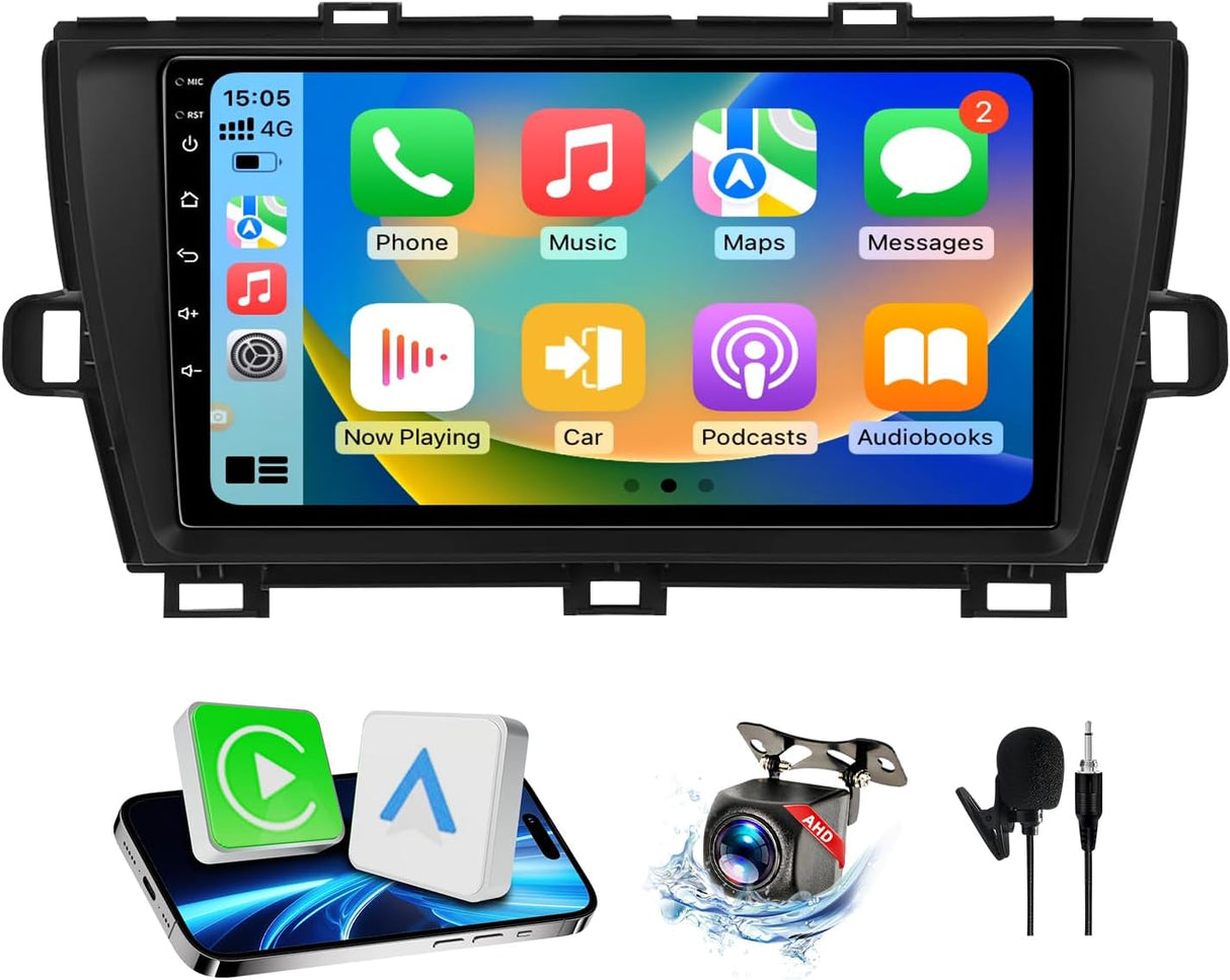 Android 13 Upgrade Car Stereo Radio Compatible with Toyota Prius 2010 2011 2012 2013 2014 2015 Carplay Android Auto, 9 Inch Touchscreen|Head Unit Bluetooth|GPS SWC RCA Back|Camera