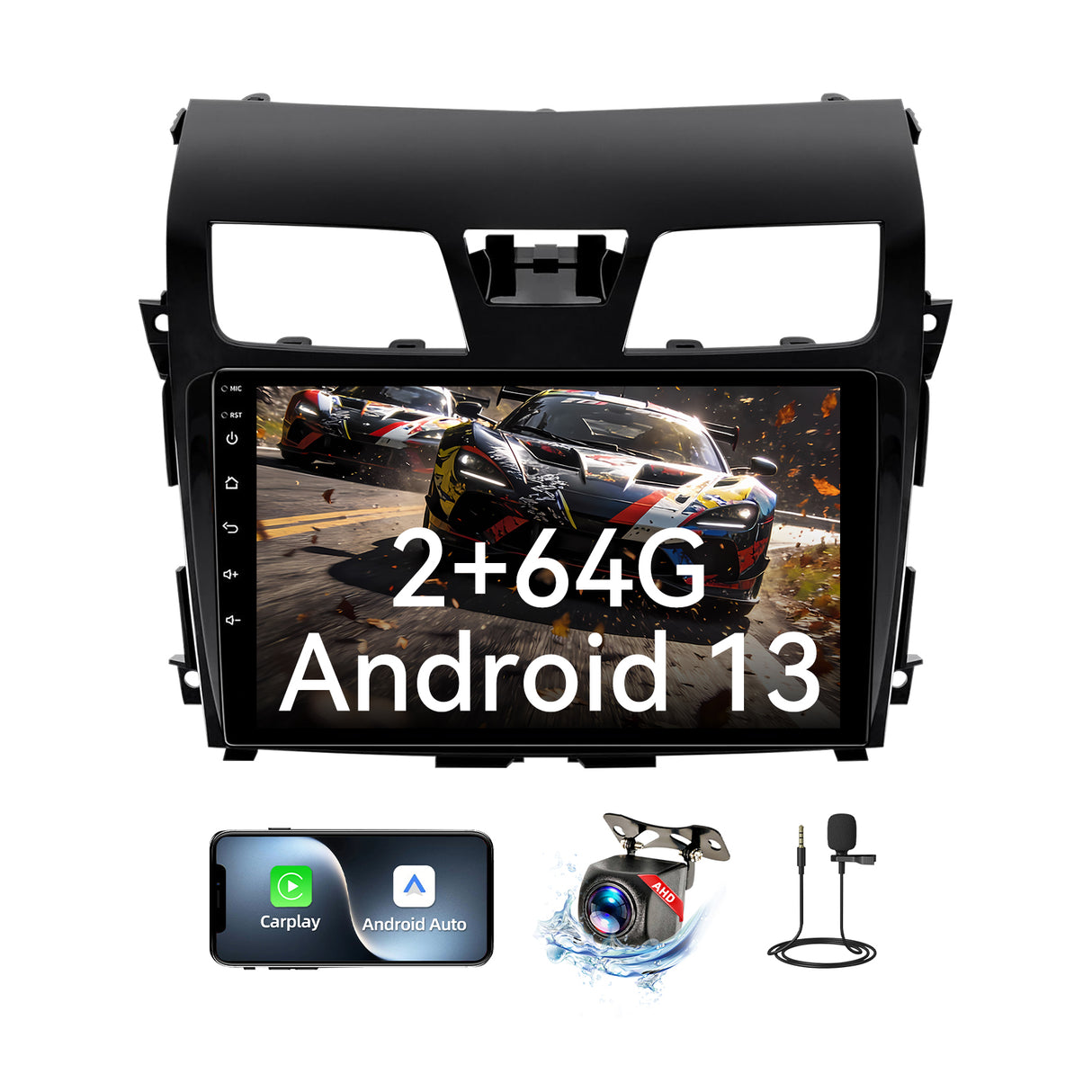 10.1 inches Android 13  Car Stereo for Nissan Altima 2013-2015 IPS Touchscreen Screen Car Radio with Carplay & Android Auto Support Backup Camera GPS FM